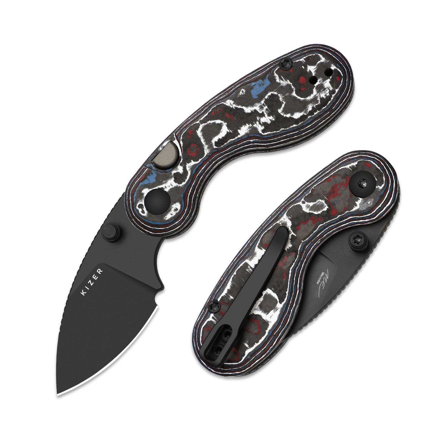 Microbe 2.19 inch M390 Fat Carbon Ki2742A2-Kizer