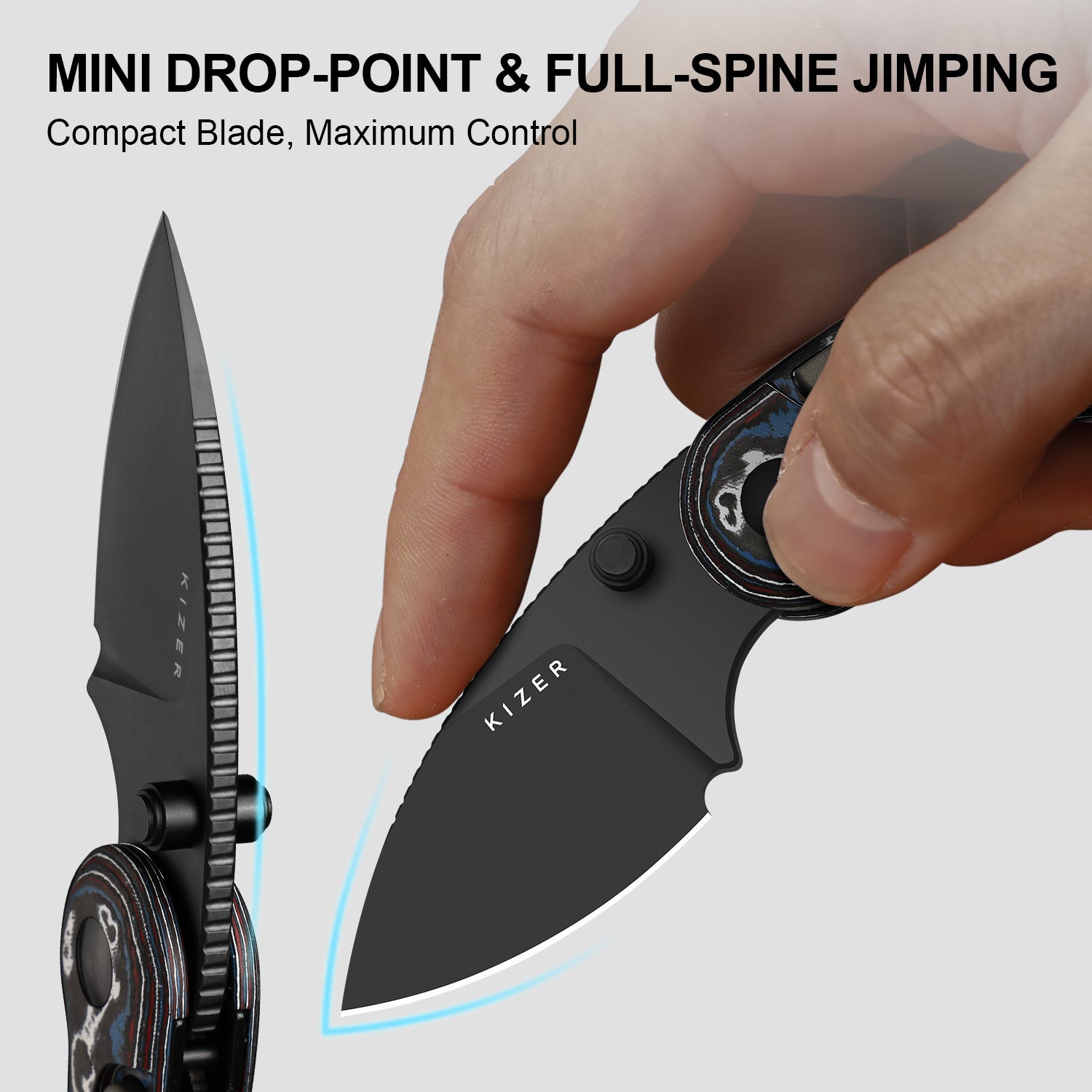 Microbe 2.19 inch M390 Fat Carbon Ki2742A2-Kizer