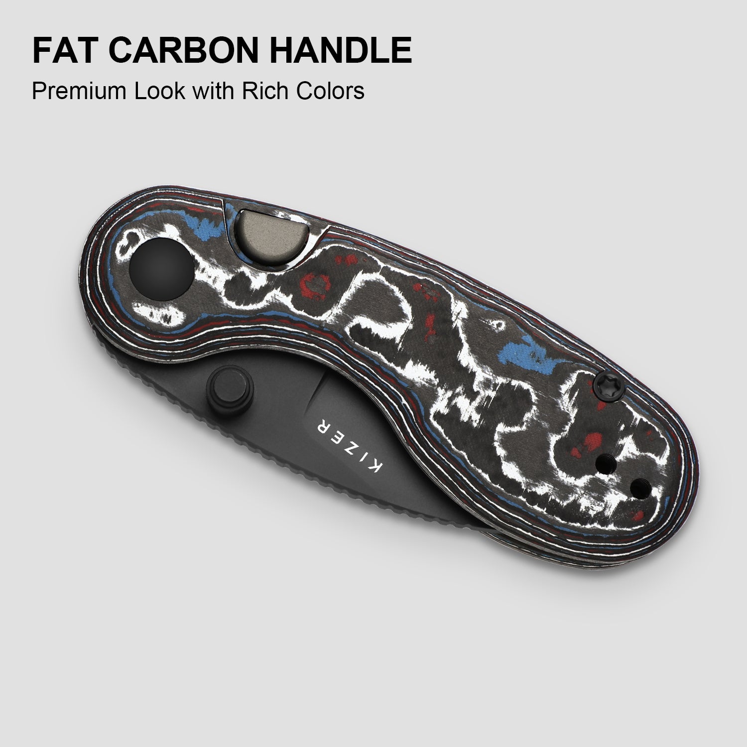 Microbe 2.19 inch M390 Fat Carbon Ki2742A2-Kizer