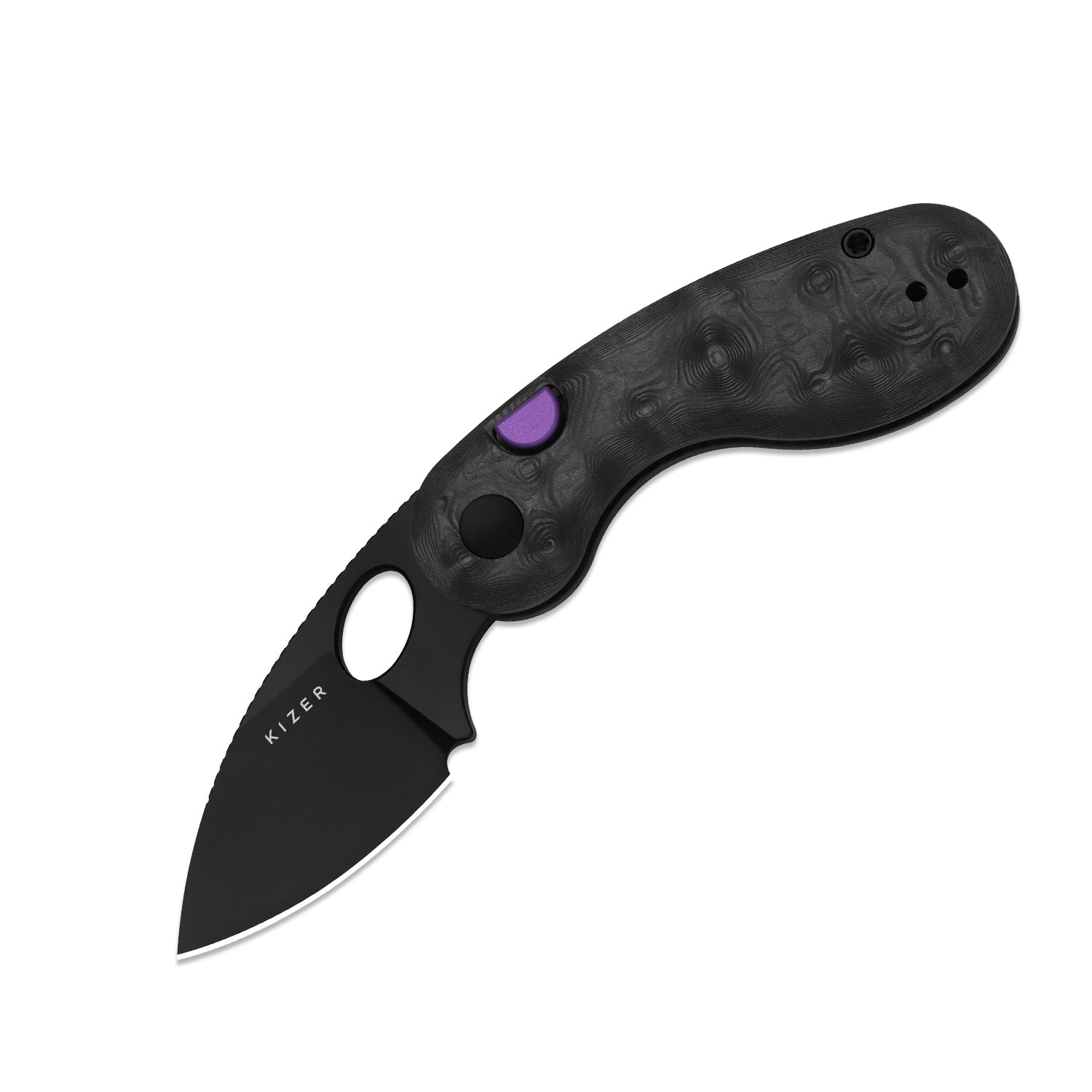 Kizer Microbe EDC Pocket Knife | Button Liner Lock | Fat Carbon