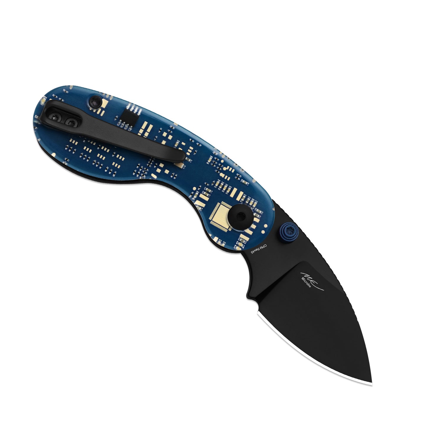 Microbe™ PCB | Kizer Button Liner Lock™ | CPM Rex45 | Resin & PCB | Black PVD Coating | KizerB™ 2742BDA2