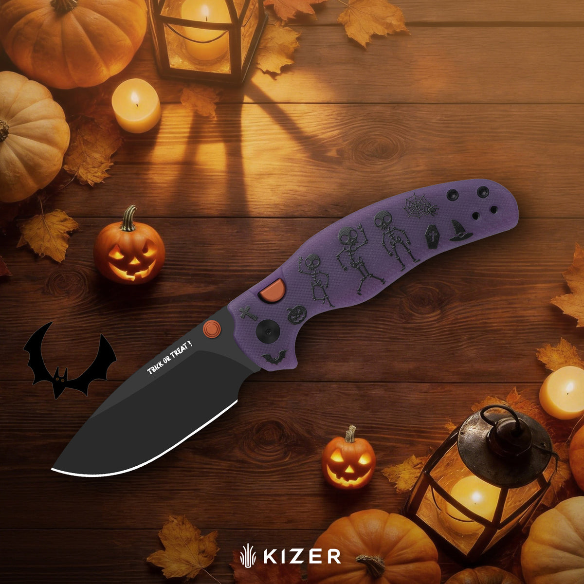 Halloween | C01C 2.9 BD | ELMAX | Dual-Color GID Handle | KizerB™ 3488.29BDHW1 | Halloween Special Edition