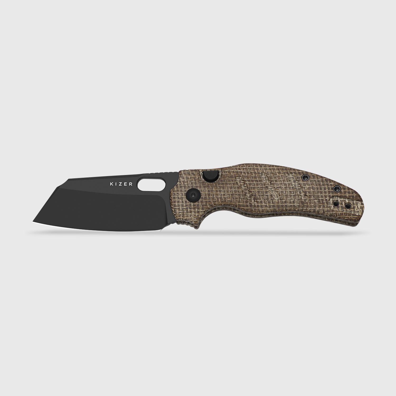 Sheepdog® Knives C01C | Kizer Button Liner Lock™ | DLC Ultra | ELMAX | Norplex UltreX™ Micarta  | KizerB™ 3488.29BSA2