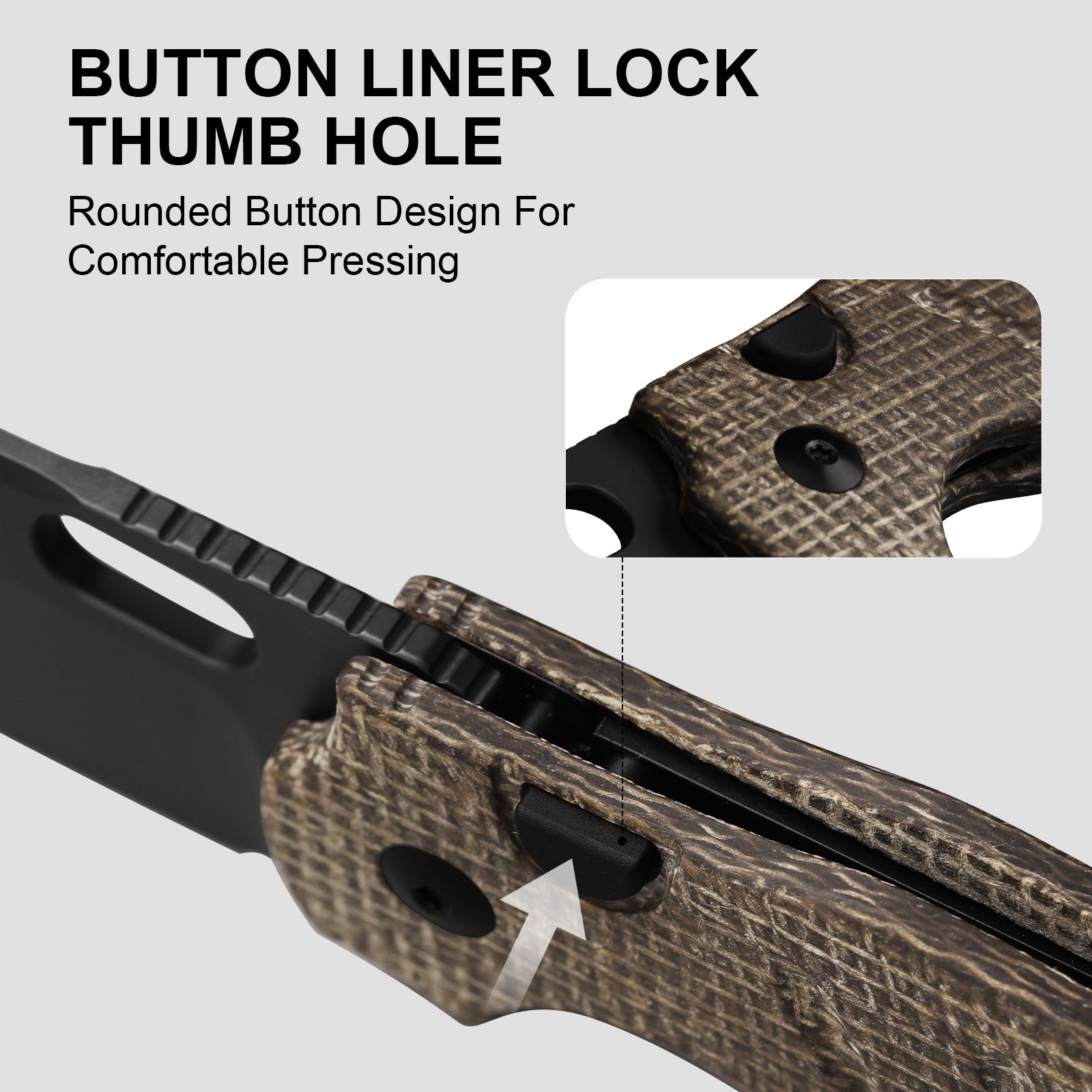 Sheepdog® Knives C01C | Kizer Button Liner Lock™ | DLC Ultra | ELMAX | Norplex UltreX™ Micarta  | KizerB™ 3488.29BSA2