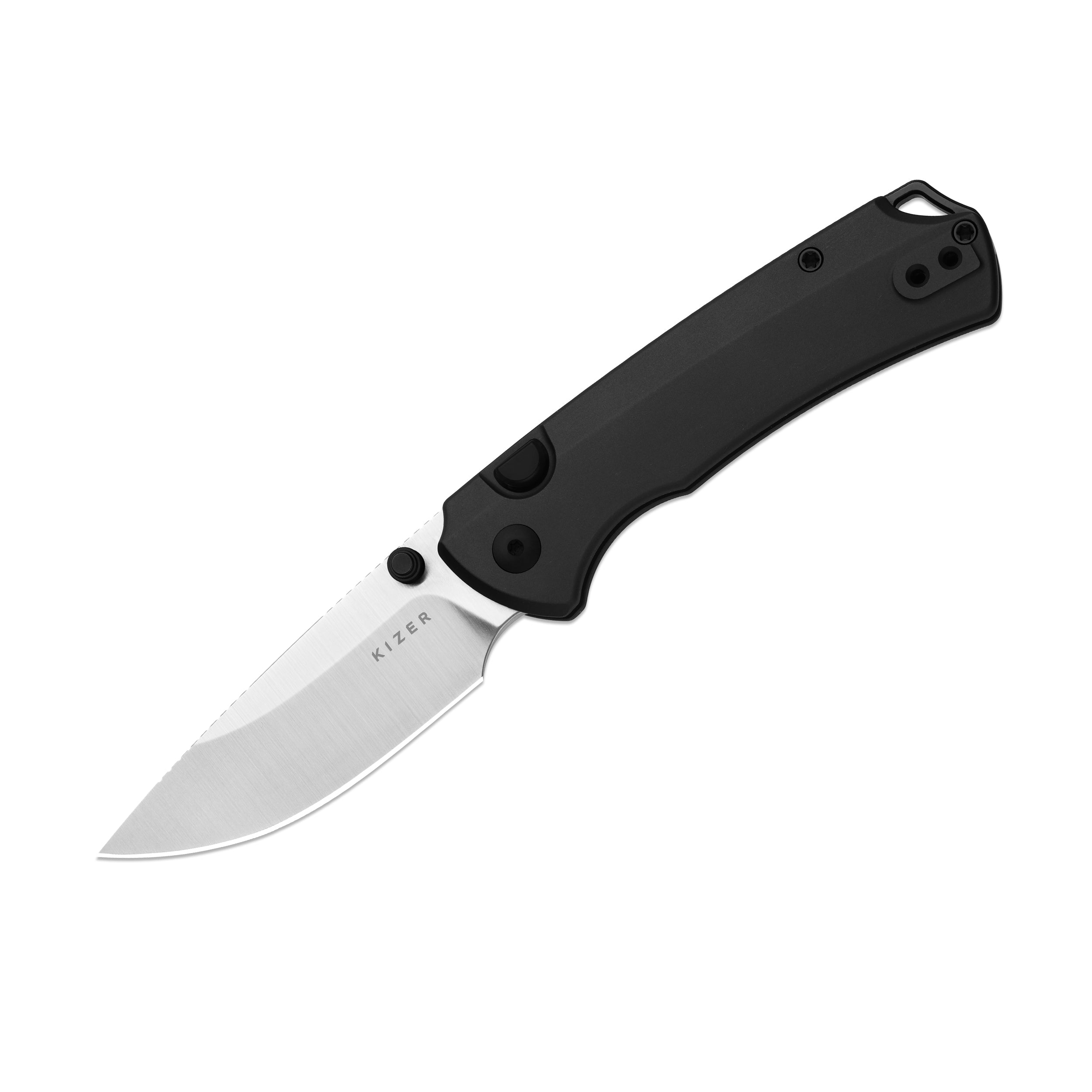T1 BD | Kizer Button Liner Lock™ | Elmax with DLC | Aluminum Handle | KizerB™ 3490.2BDA1