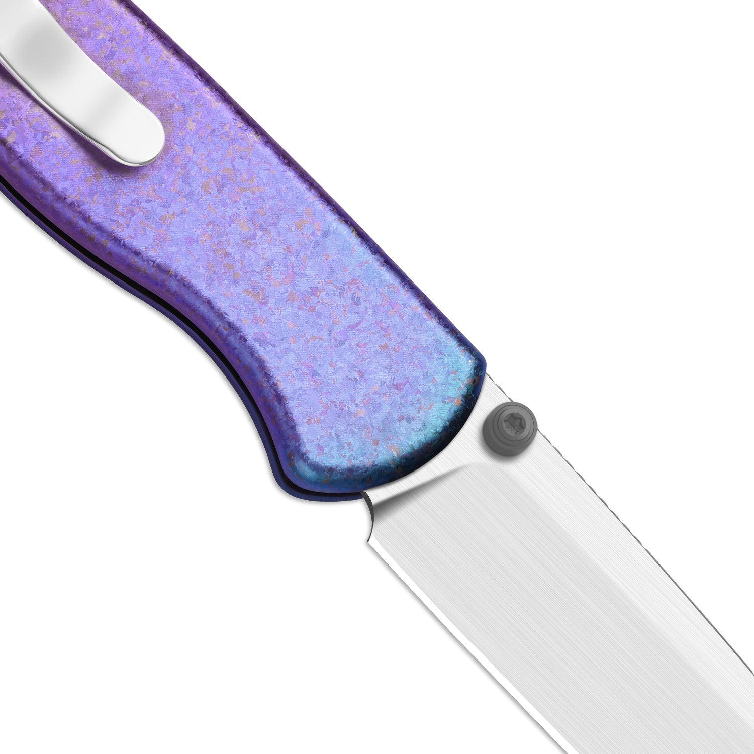 Drop Bear® Zero | Kizer Button Liner Lock™ | Elmax + Hand-Brushed + Hollow Grind | Crystallized Titanium | KizerB™ 3619BDA5