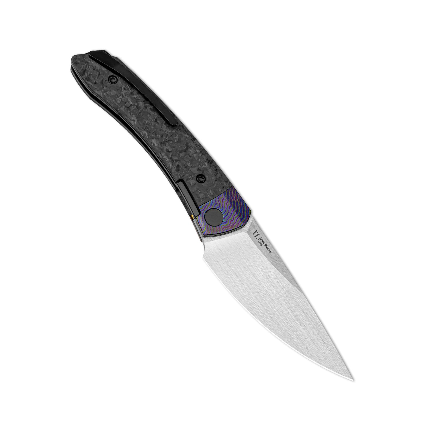Mini MoMo | M390 | Timascus+Marble Carbon Fiber | KizerB™ 3663A4