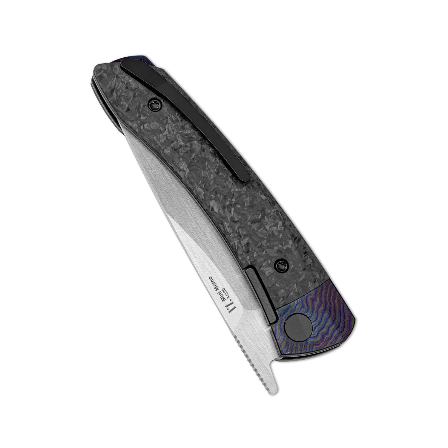 Mini MoMo | M390 | Timascus+Marble Carbon Fiber | KizerB™ 3663A4
