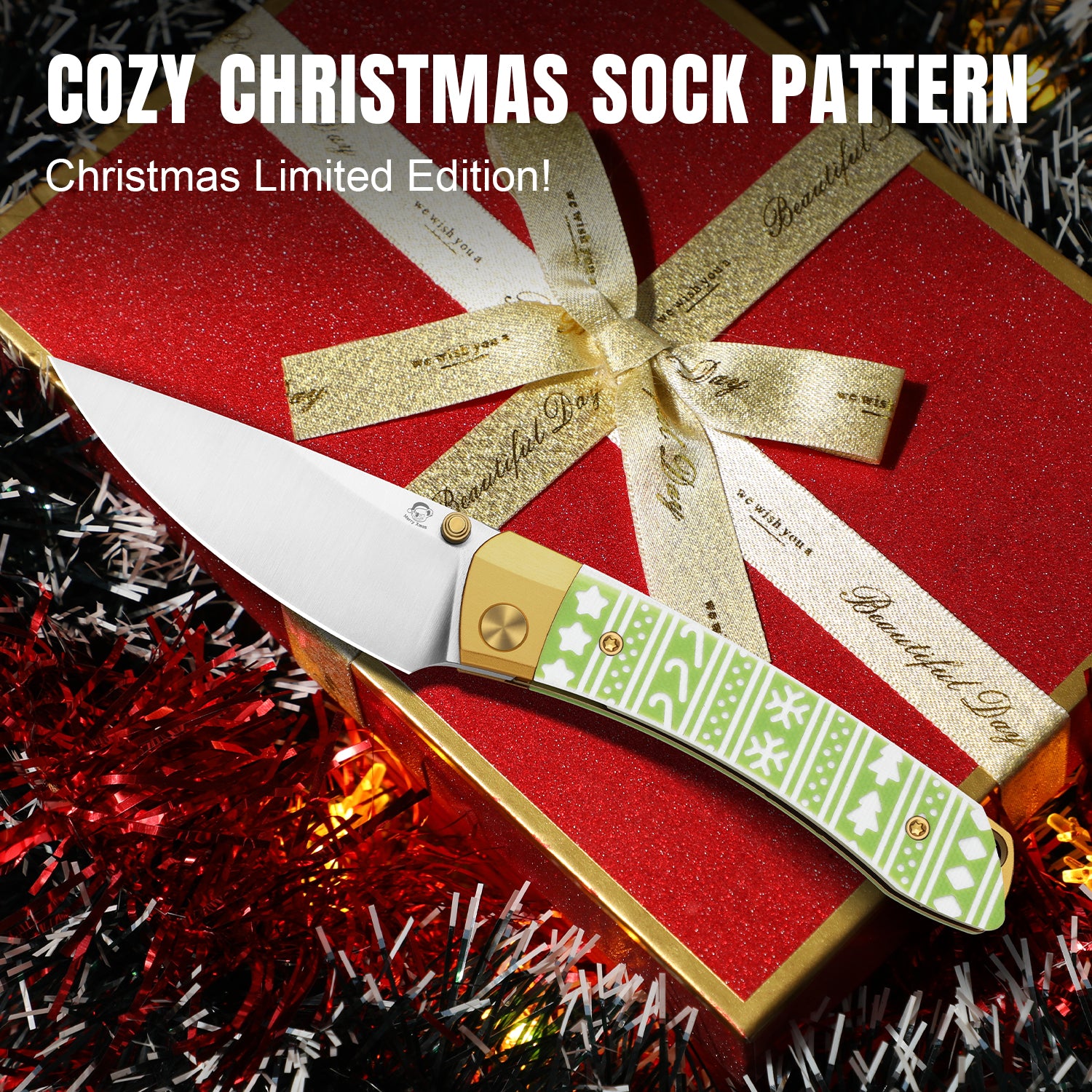 Christmas | Mini MoMo | S45VN | Aluminum &a G10 | KizerV™ 3663MC1 | Limited