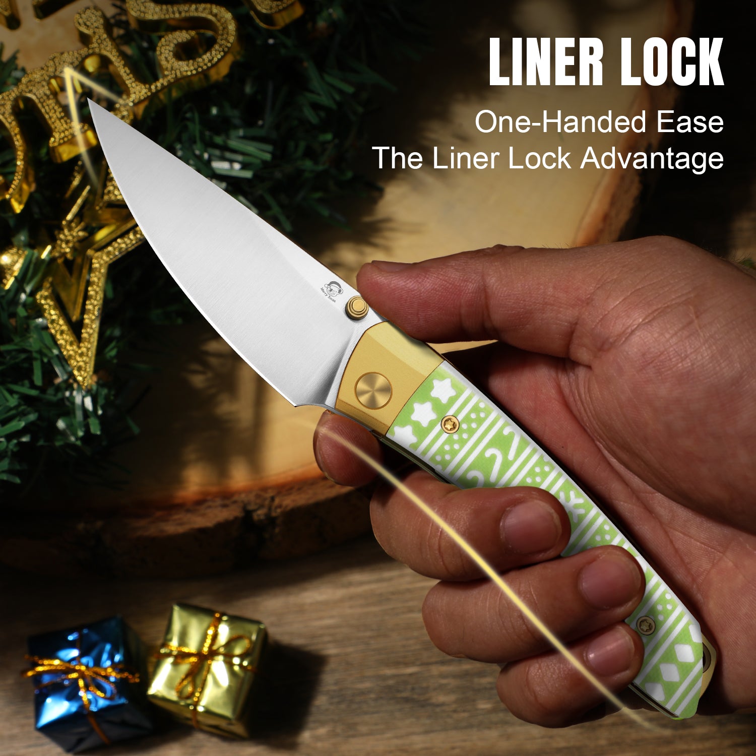 Christmas | Mini MoMo | S45VN | Aluminum &a G10 | KizerV™ 3663MC1 | Limited