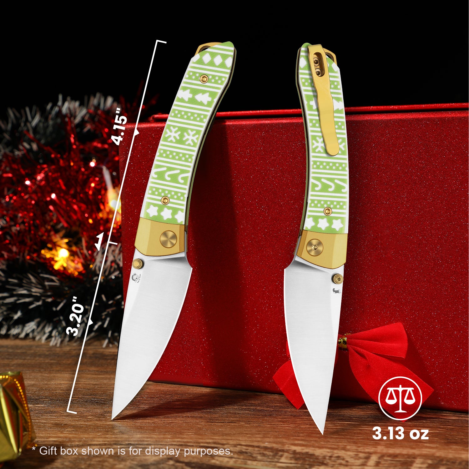 Christmas Mini MoMo 4.15 inch S45VN Aluminum & G10 Ki3663MC1