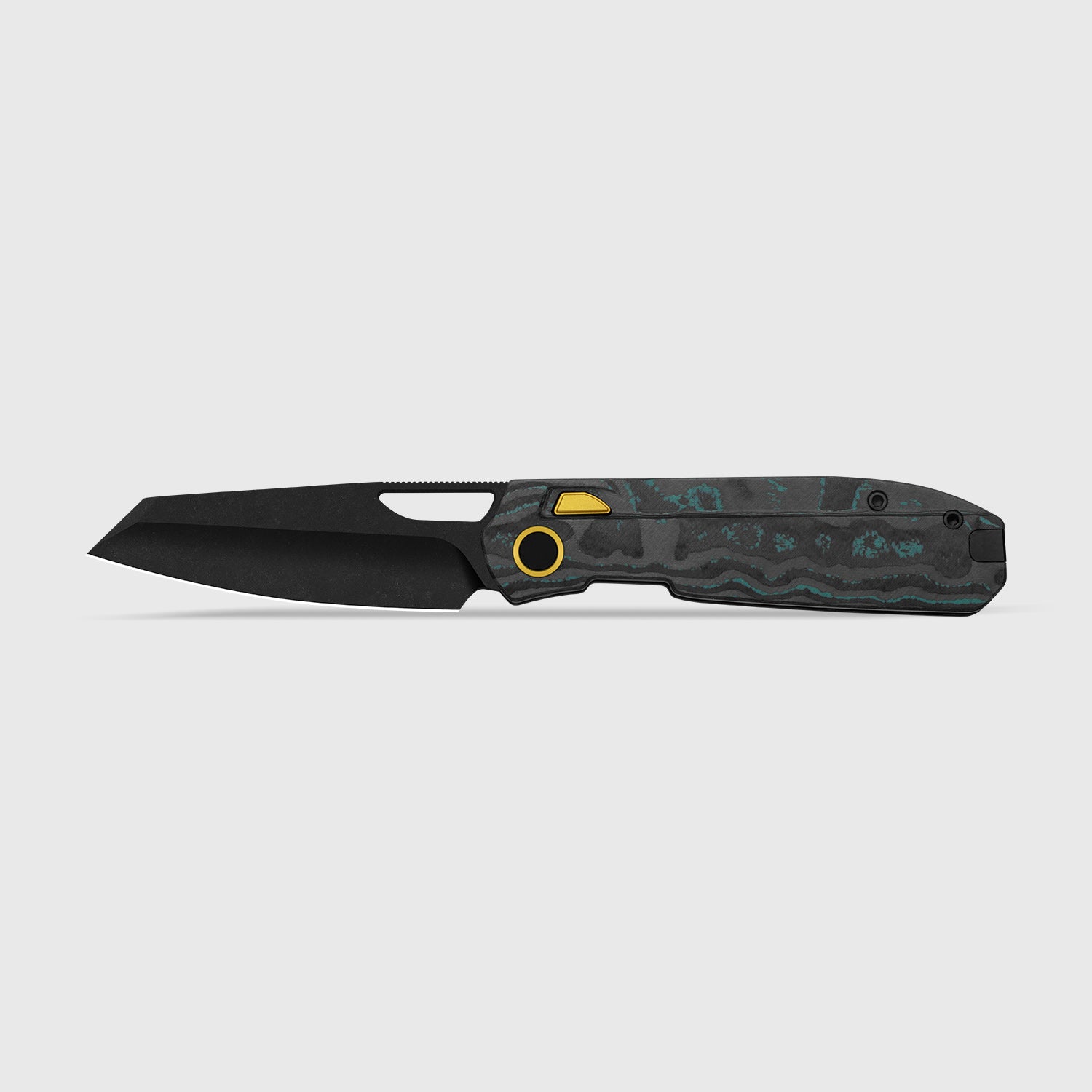 Mash | Kizer Button Liner Lock™ | M390 + PVD Coating & Stonewashed + Hollow Grind | CamoCarbon Shipwreck | KizerB™ 3699BSA3