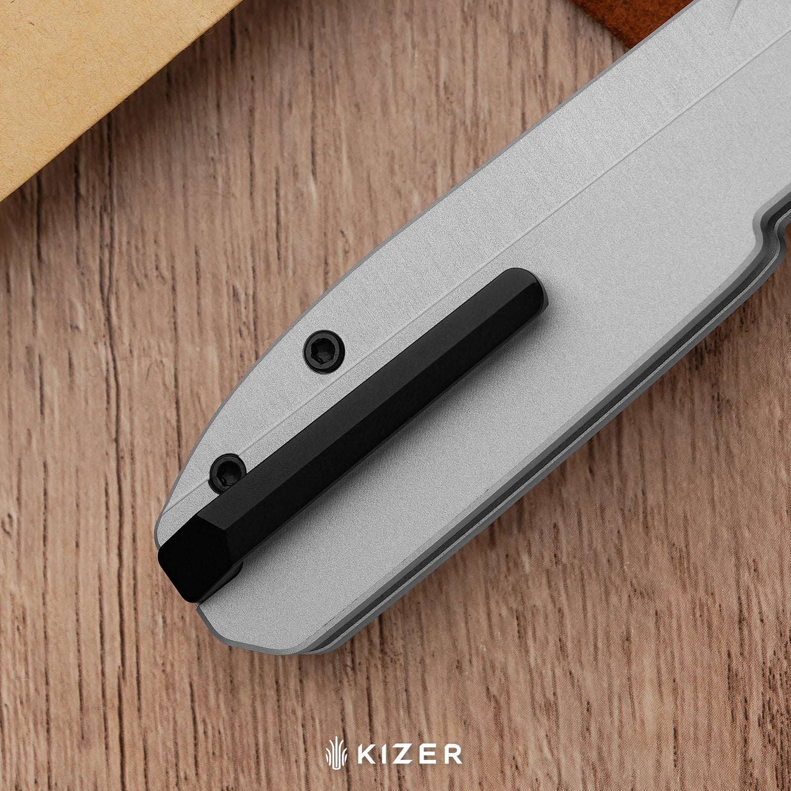 Mash | Kizer Button Liner Lock™ | M390 + X Polished DLC + Hollow Grind | Aluminum | KizerB™ 3699BSA4 | Limited