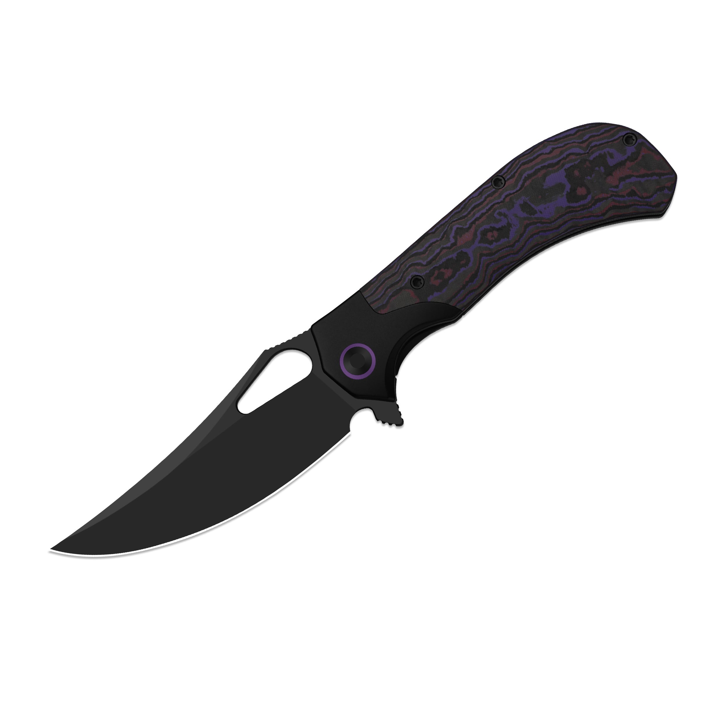 Cyclone | Frame Lock | Titanium & Fatcarbon Purple Haze | S35VN+Matte