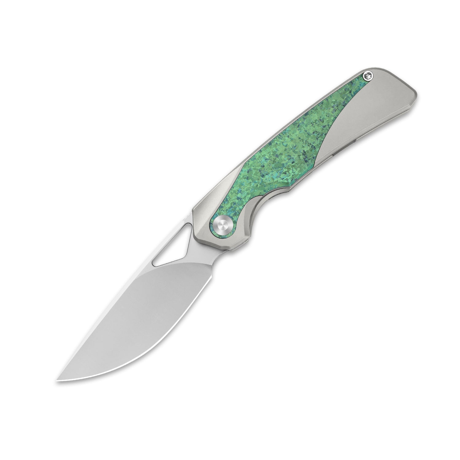 Topsail | M390 | Titanium & Crystallized Titanium | Front Flipper | Ki3735A4