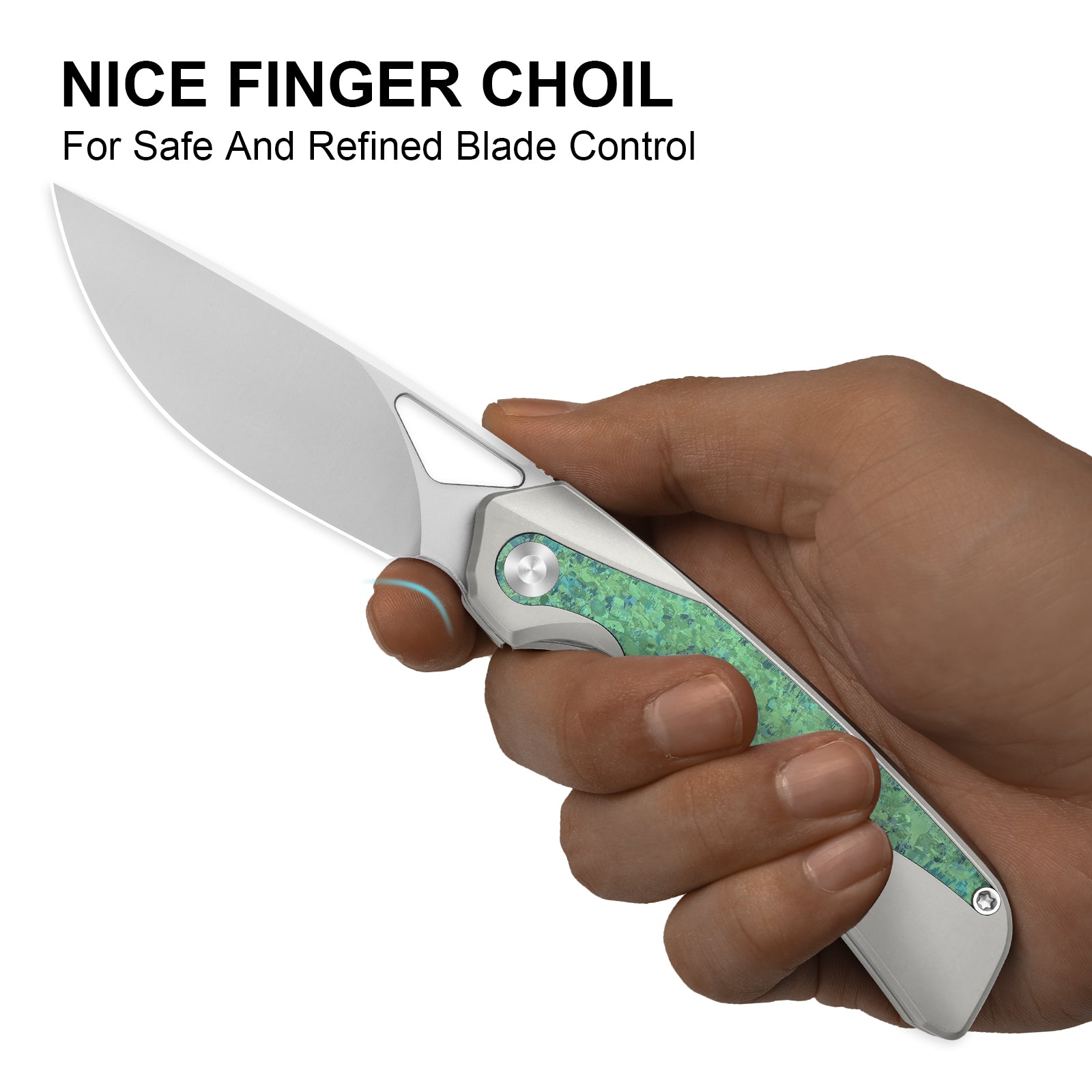 Topsail | M390 | Titanium & Crystallized Titanium | Front Flipper | Ki3735A4