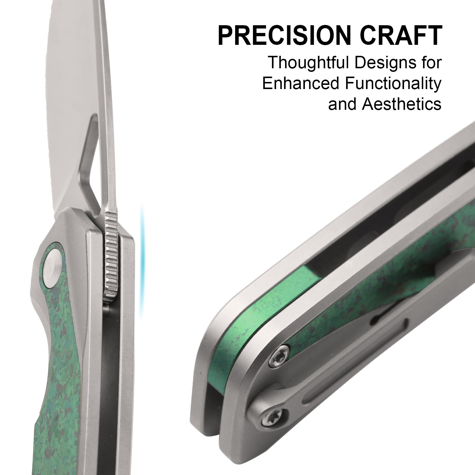 Topsail | M390 | Titanium & Crystallized Titanium | Front Flipper | Ki3735A4