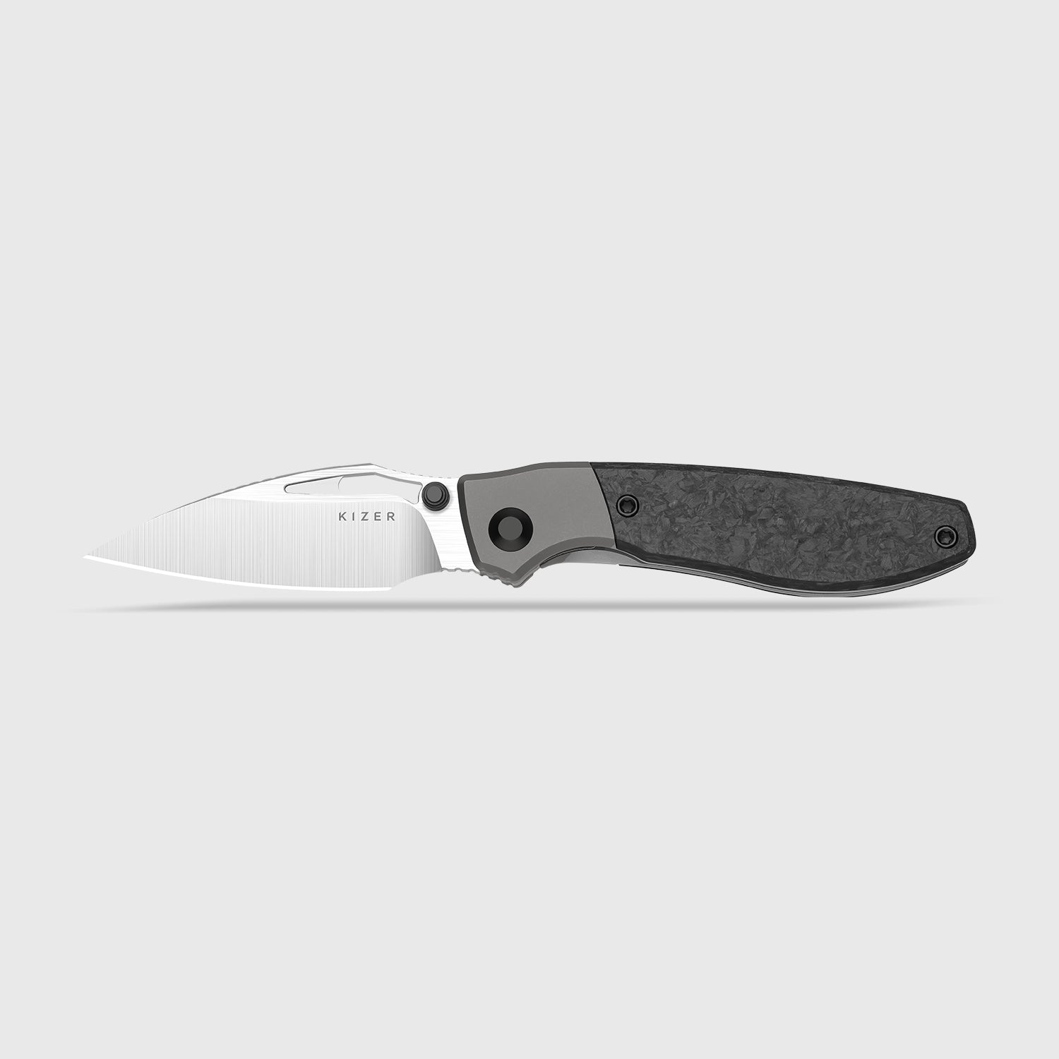 シルバー 両刃シザー 約15cm Shrike 2.74 inch S45VN Titanium & Carbon Fiber Ki3746A1-Kizer