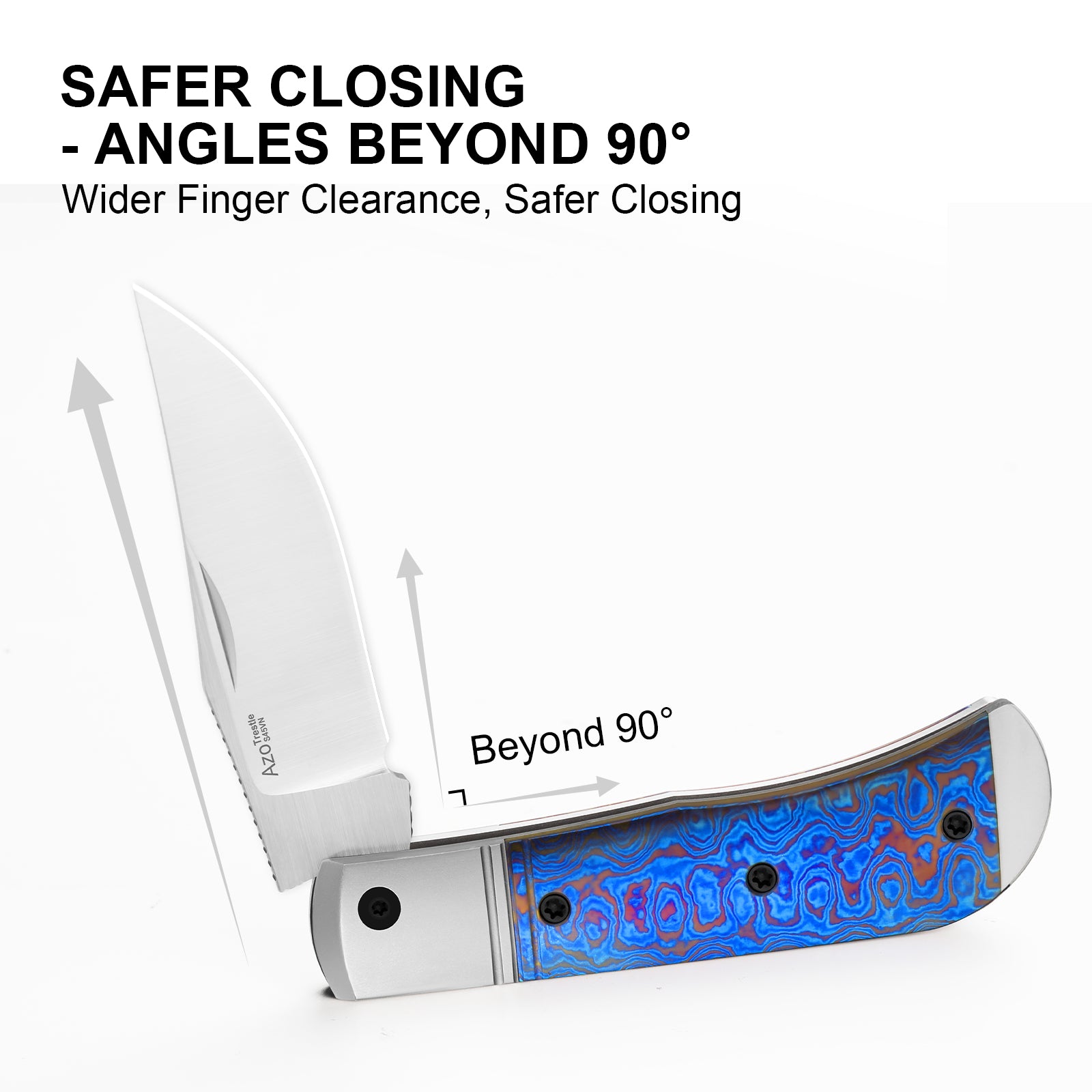 Trestle 2.89 inch S45VN Titanium & Timascus Ki3761A5-Kizer