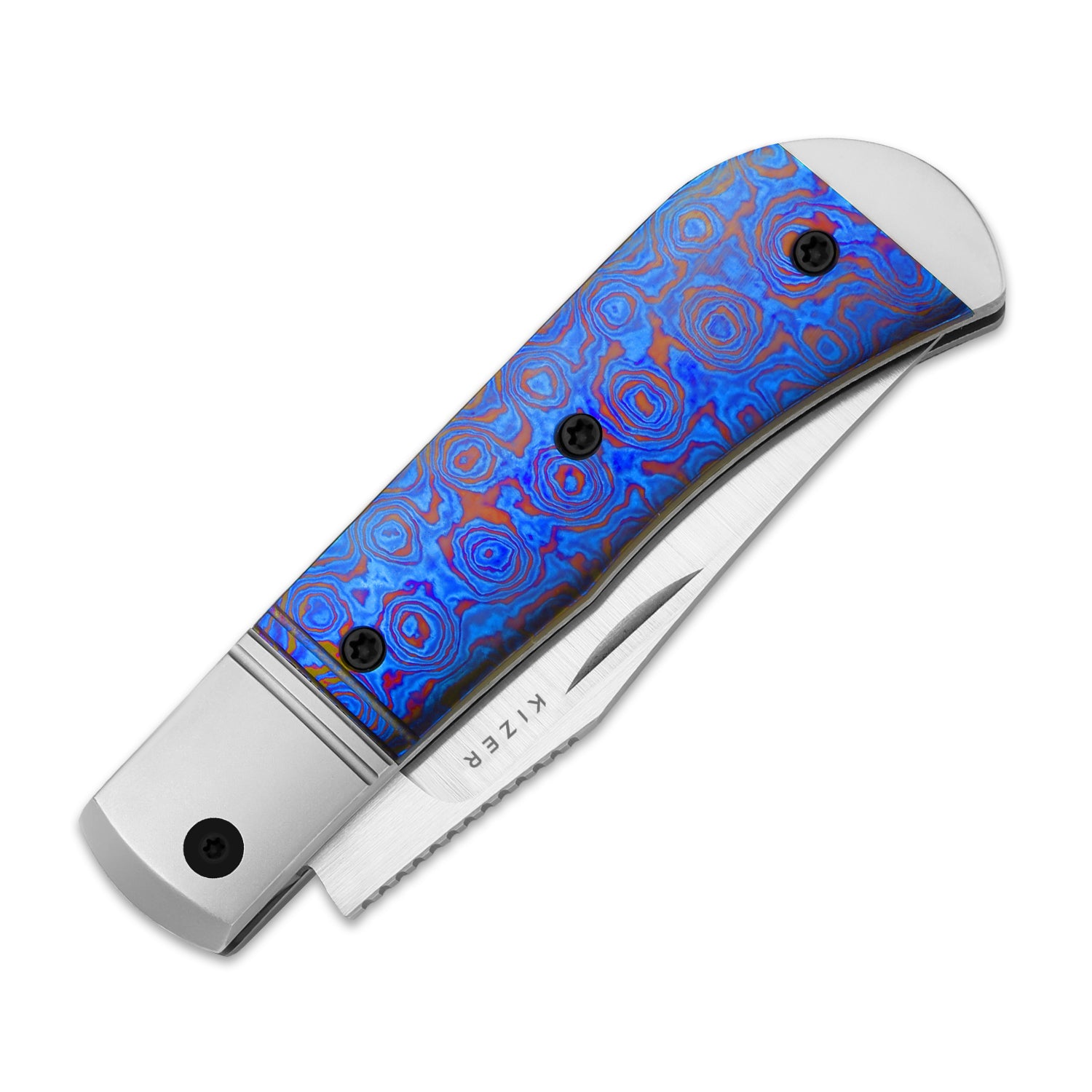 Trestle 2.89 inch S45VN Titanium & Timascus Ki3761A5-Kizer