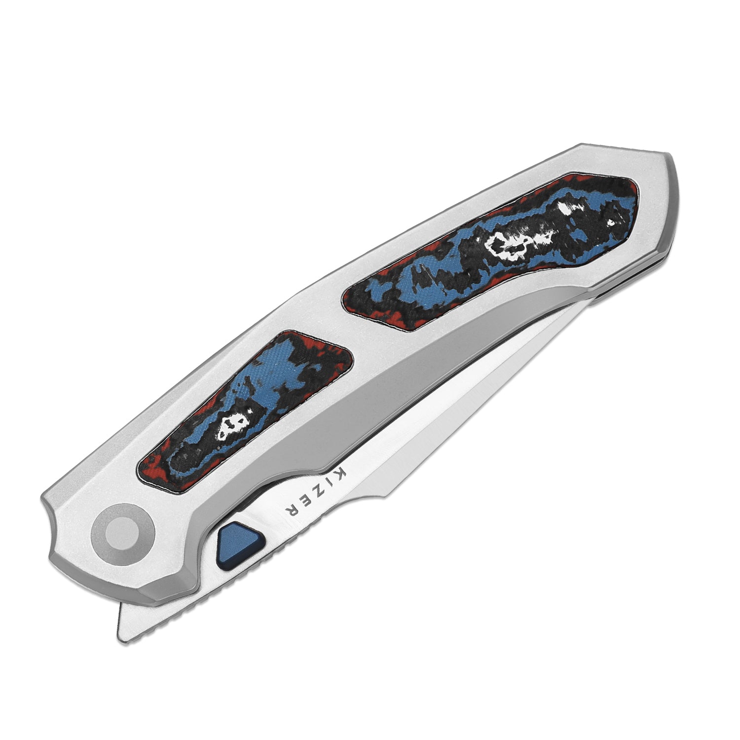 Feweed XL | S90V | Harpoon Blade | Titanium & Fat Carbon Nebula | Kize