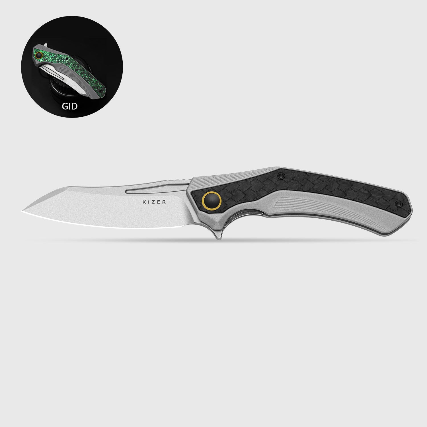 Draca | Flipper | S45VN | GID | Aluminum & Carbon Fiber | KizerB™ 4751A1