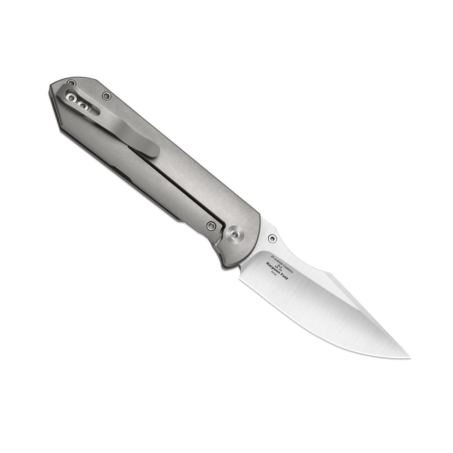 HARPOON FOLD | Elmax + Hollow Grind + Satin | Frame Lock | Titanium &