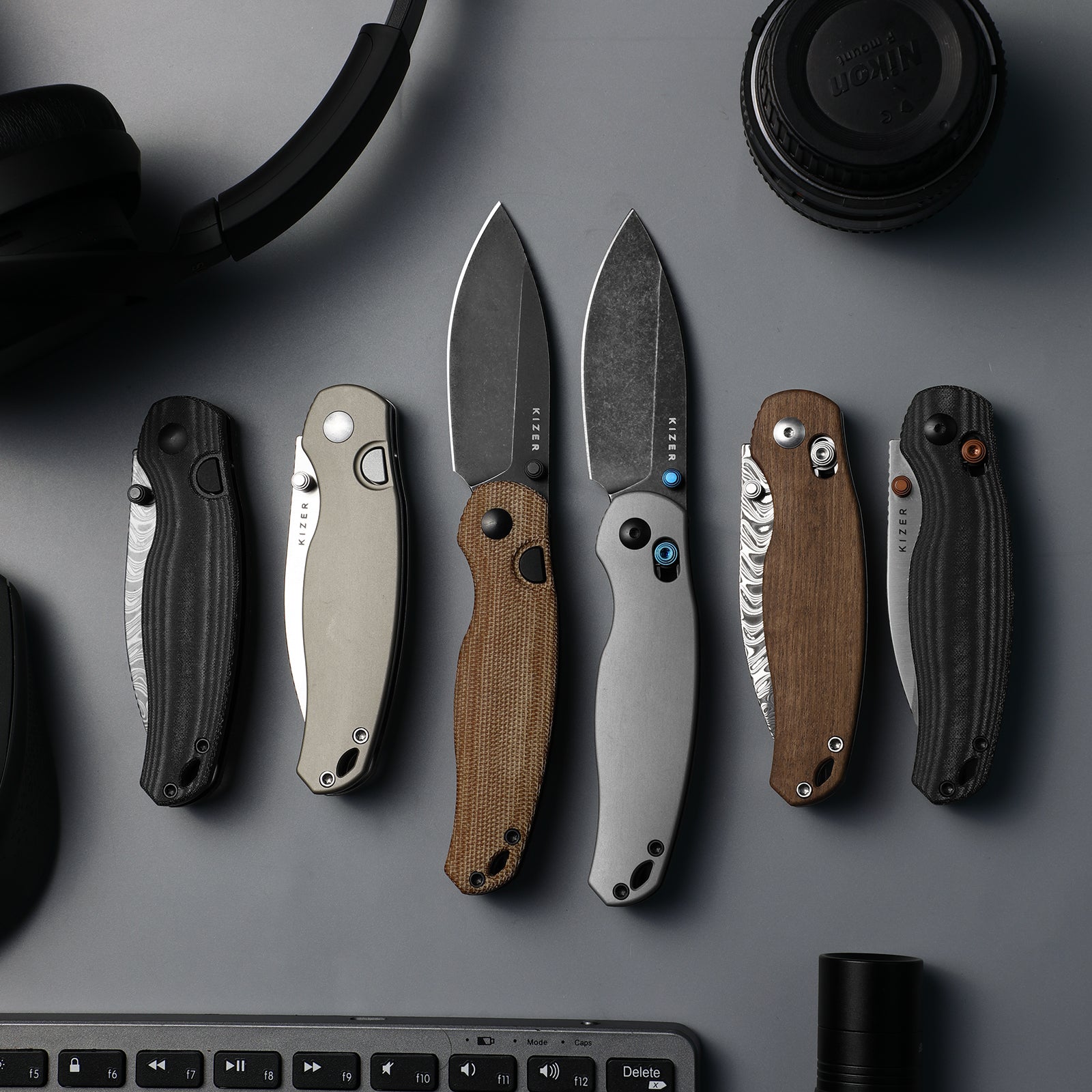 Phoca CD Damascus Mkuruti Wood Clutch Lock - Kizer