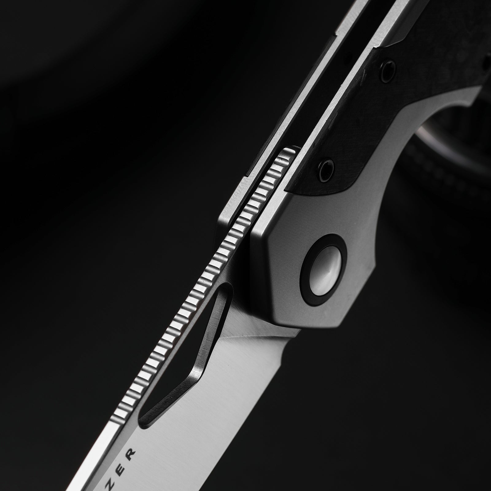 Serpentine M390 Titanium & Blue Richlite Satin - Kizer