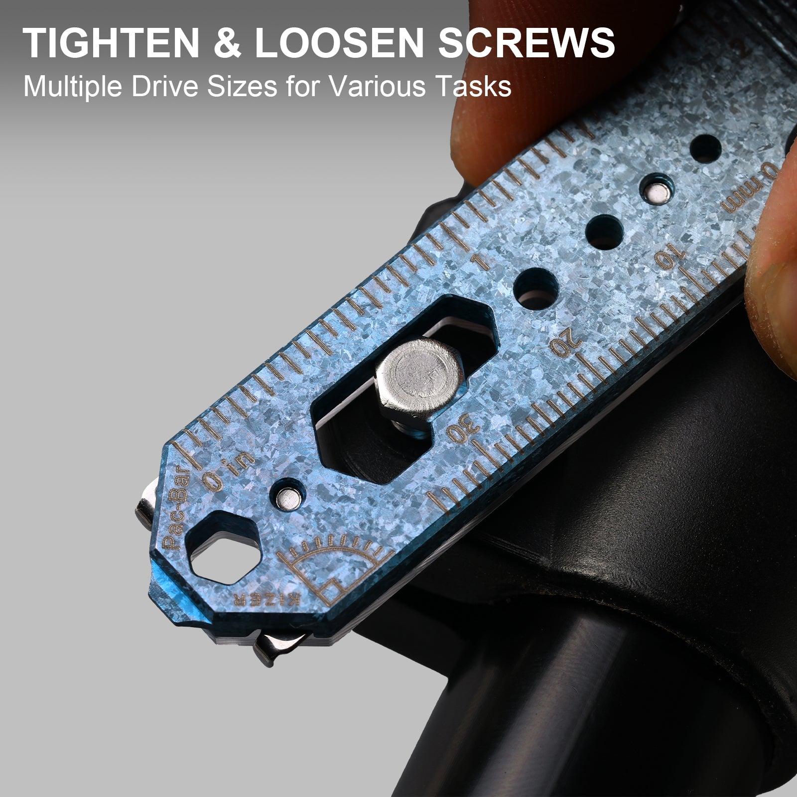 Kizer Crystallized Titanium & Acrylic EDC Multi-Functional Tools Blue & Purple Pac-Bar