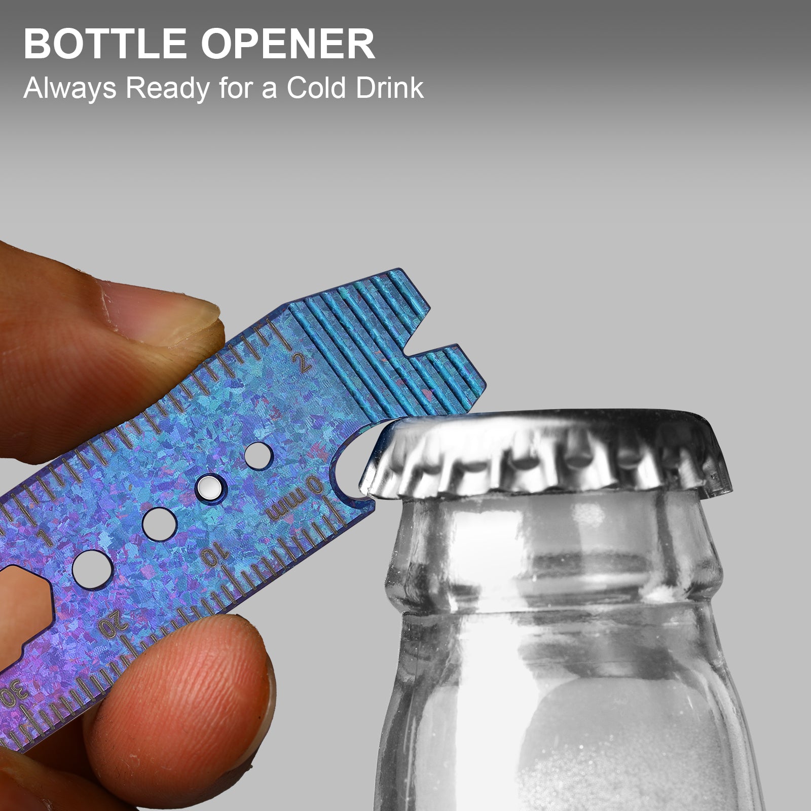 Kizer Crystallized Titanium & Acrylic EDC Multi-Functional Tools Blue & Purple Pac-Bar