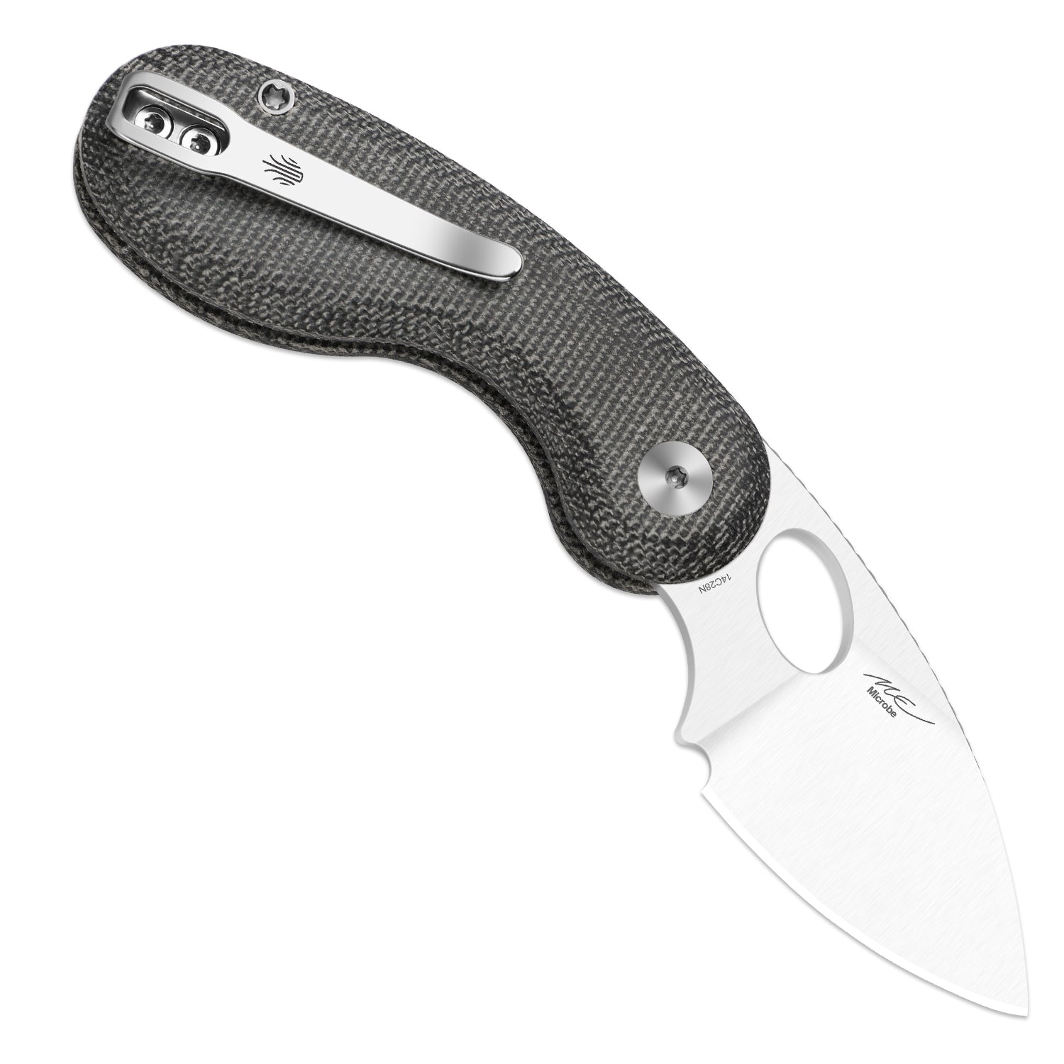 Microbe™ | Kizer Button Liner Lock™ | Norplex UltreX™ Micarta | 14C28N | KizerV™ 2742A2