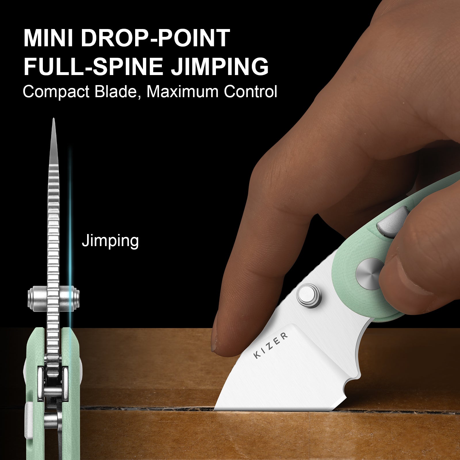 Microbe™ | Kizer Button Liner Lock™ | 14C28N | G10 | KizerV™ 2742A4