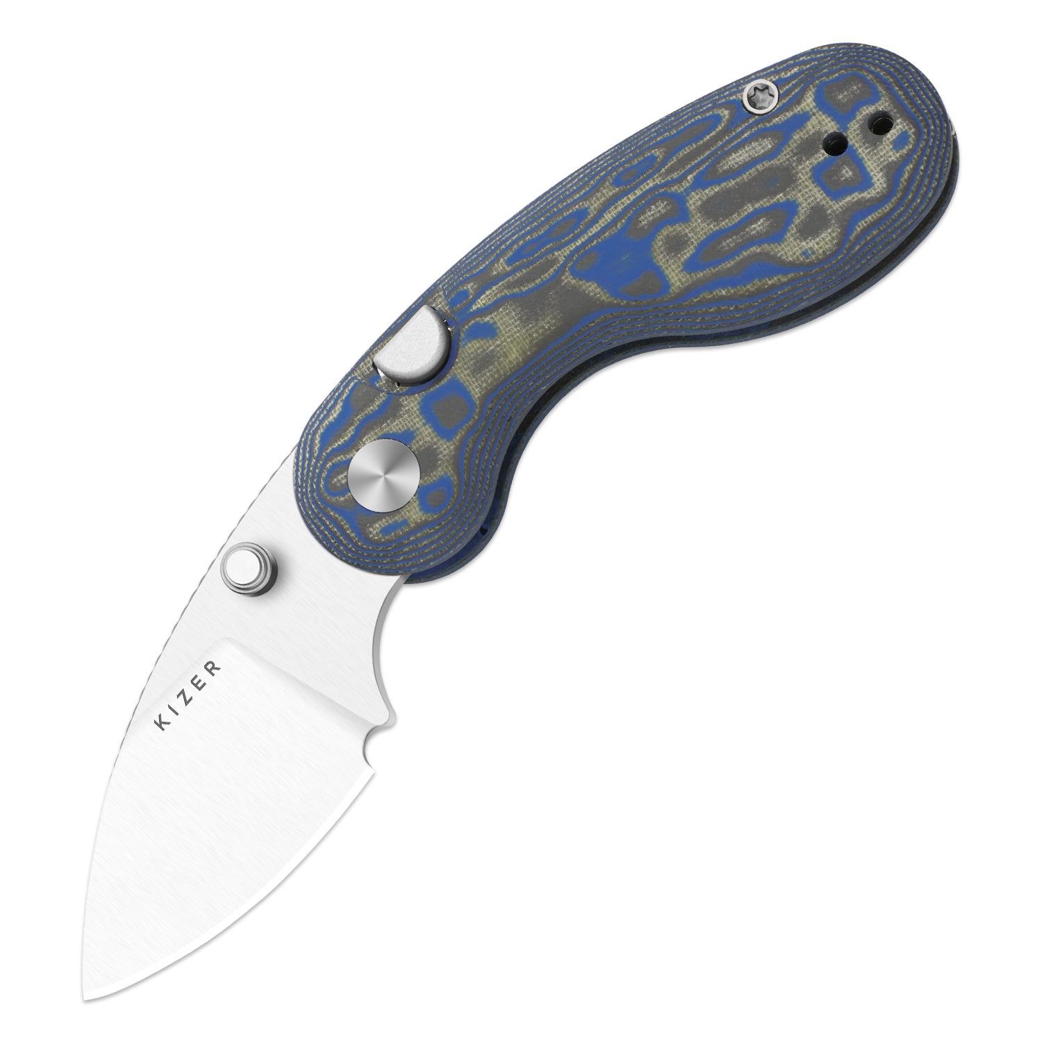 Microbe 2.19 inch 14C28N Micarta With Vortex PatternV2742A6-Kizer