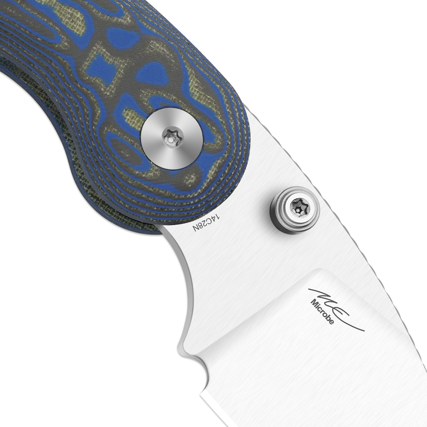 Microbe 2.19 inch 14C28N Micarta With Vortex PatternV2742A6-Kizer
