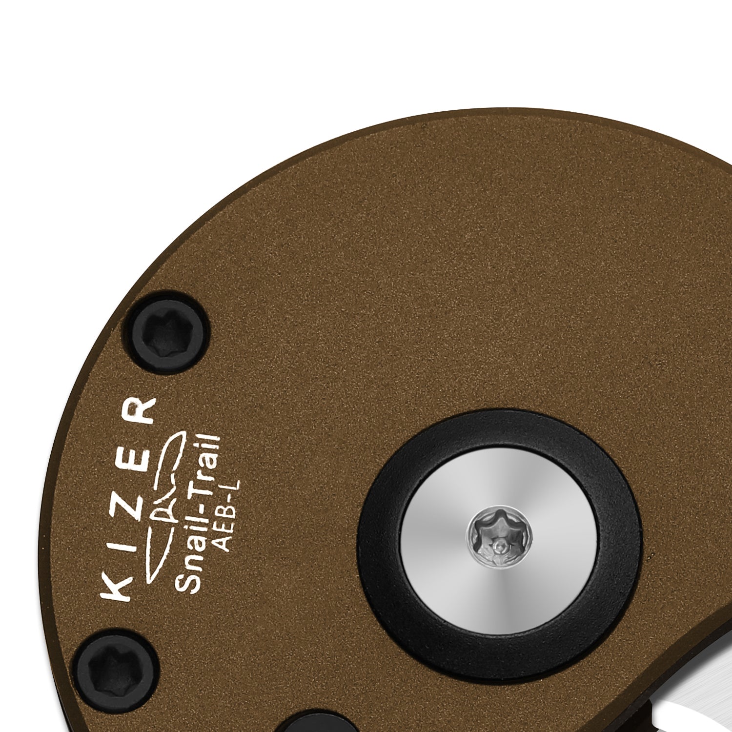 Snail-Trail | 5th Pocket Coin Knife | Detent Slip Joint | AEB-L | Matte Brass-Tone Aluminum Handle | Flat Grind | KizerV™ 2757A1