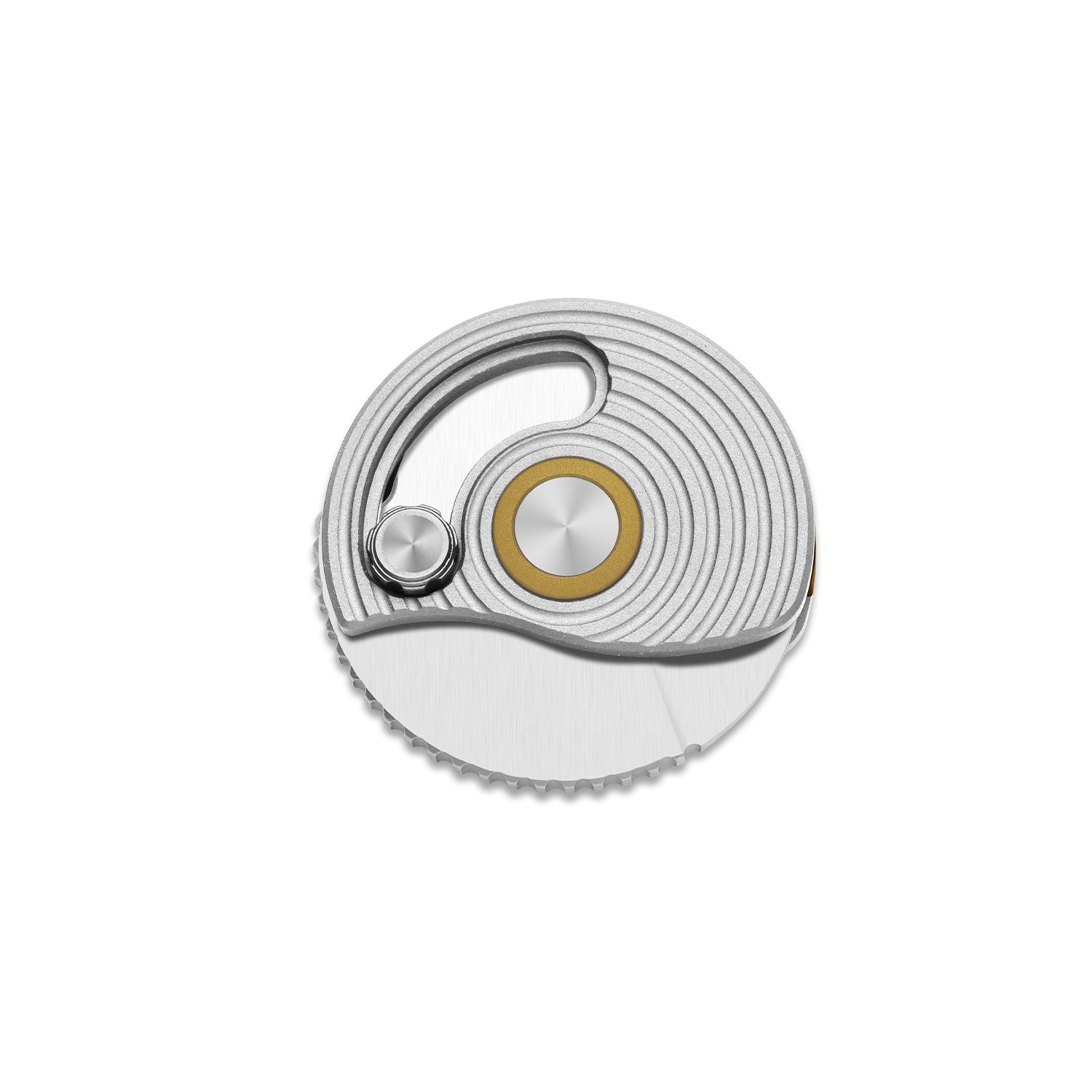 Snail-Trail | 5th Pocket Coin Knife | Detent Slip Joint | AEB-L | Matte Silver Aluminum Handle | Flat Grind | KizerV™ 2757A3