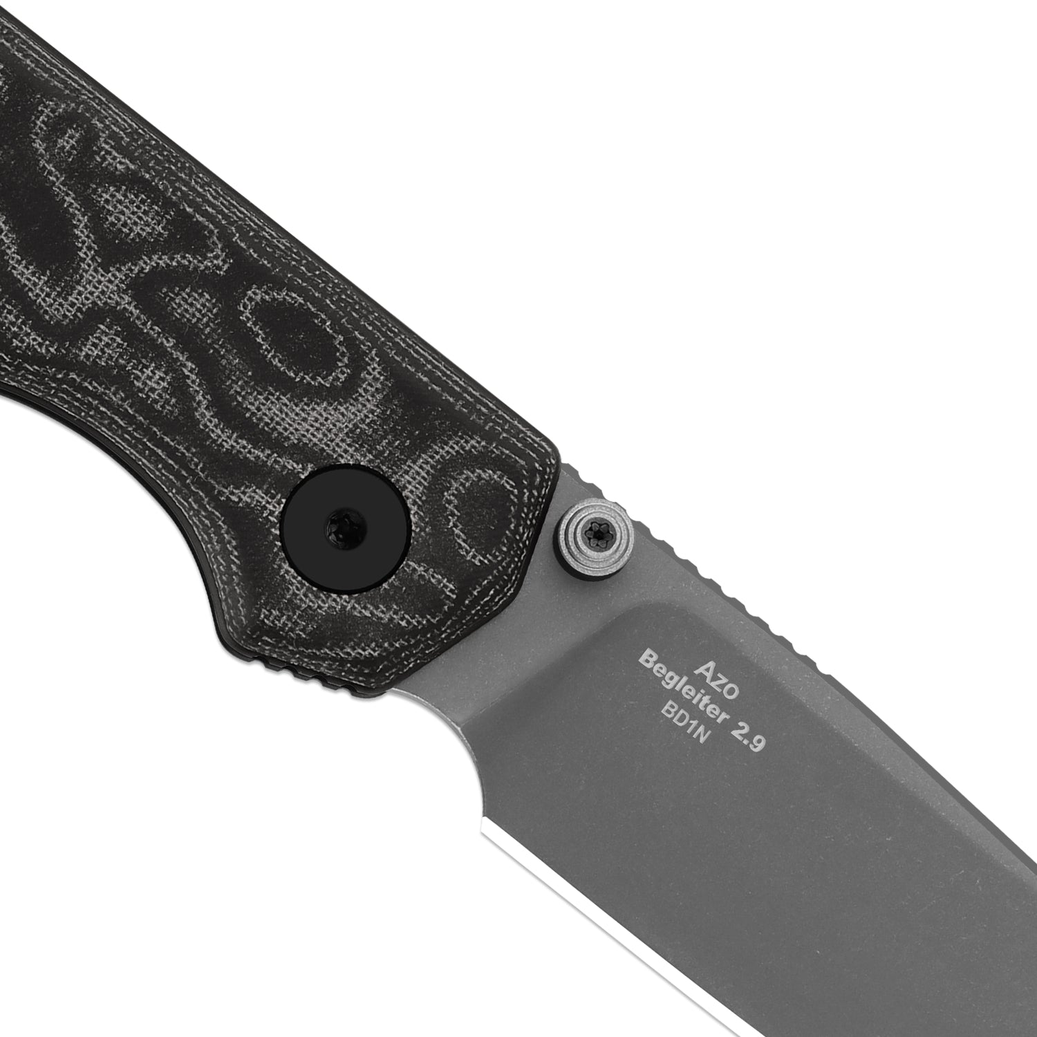 Begleiter 2.9 | Kizer Button Liner Lock™ | Vortex Pattern Micarta | BD1N | Gray PVD | KizerV™ 3458.2BDA2