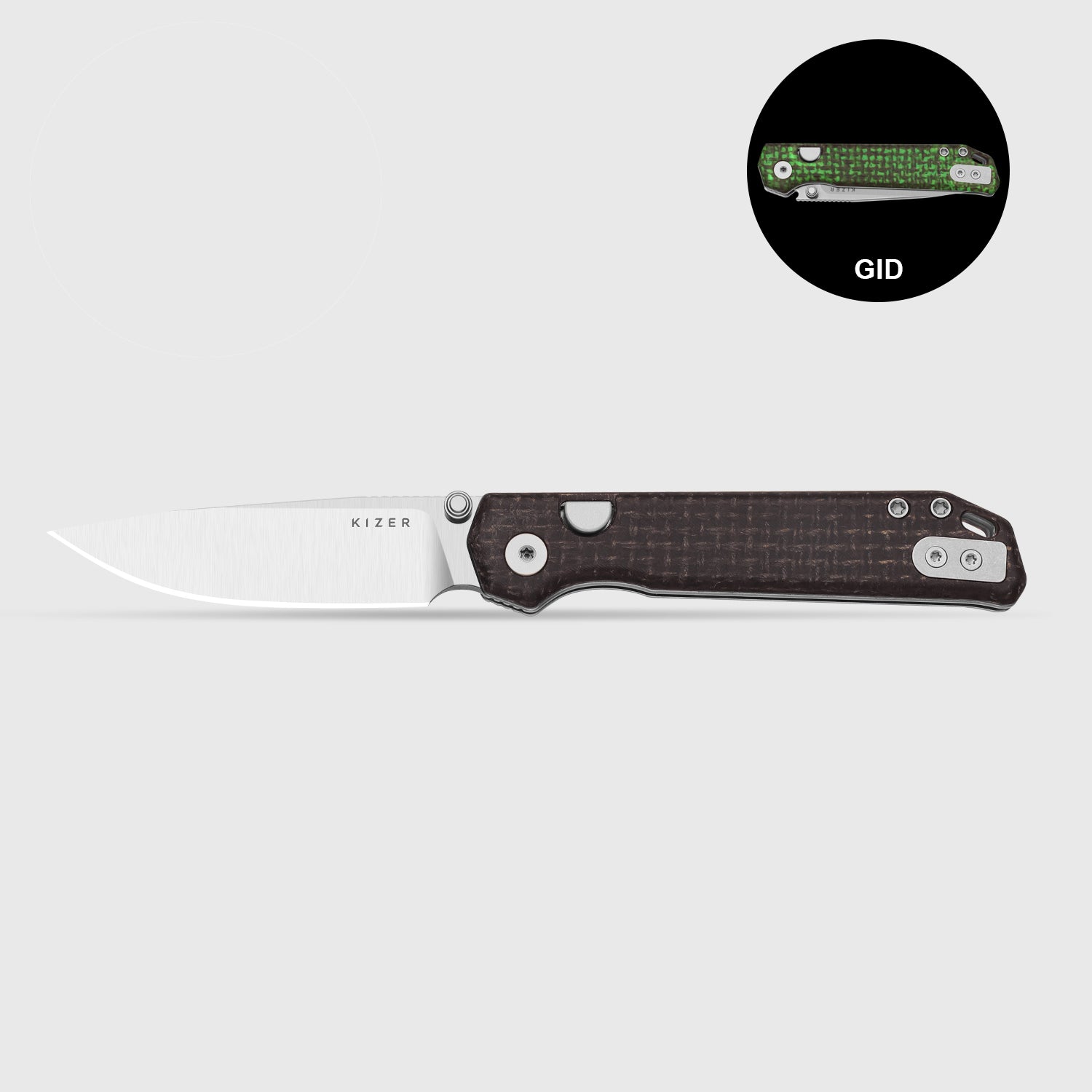 Begleiter 2.9 | GID Canvas Micarta Handle | Kizer Button Liner Lock™ | BD1N |  KizerV™ 3458.2BDA4