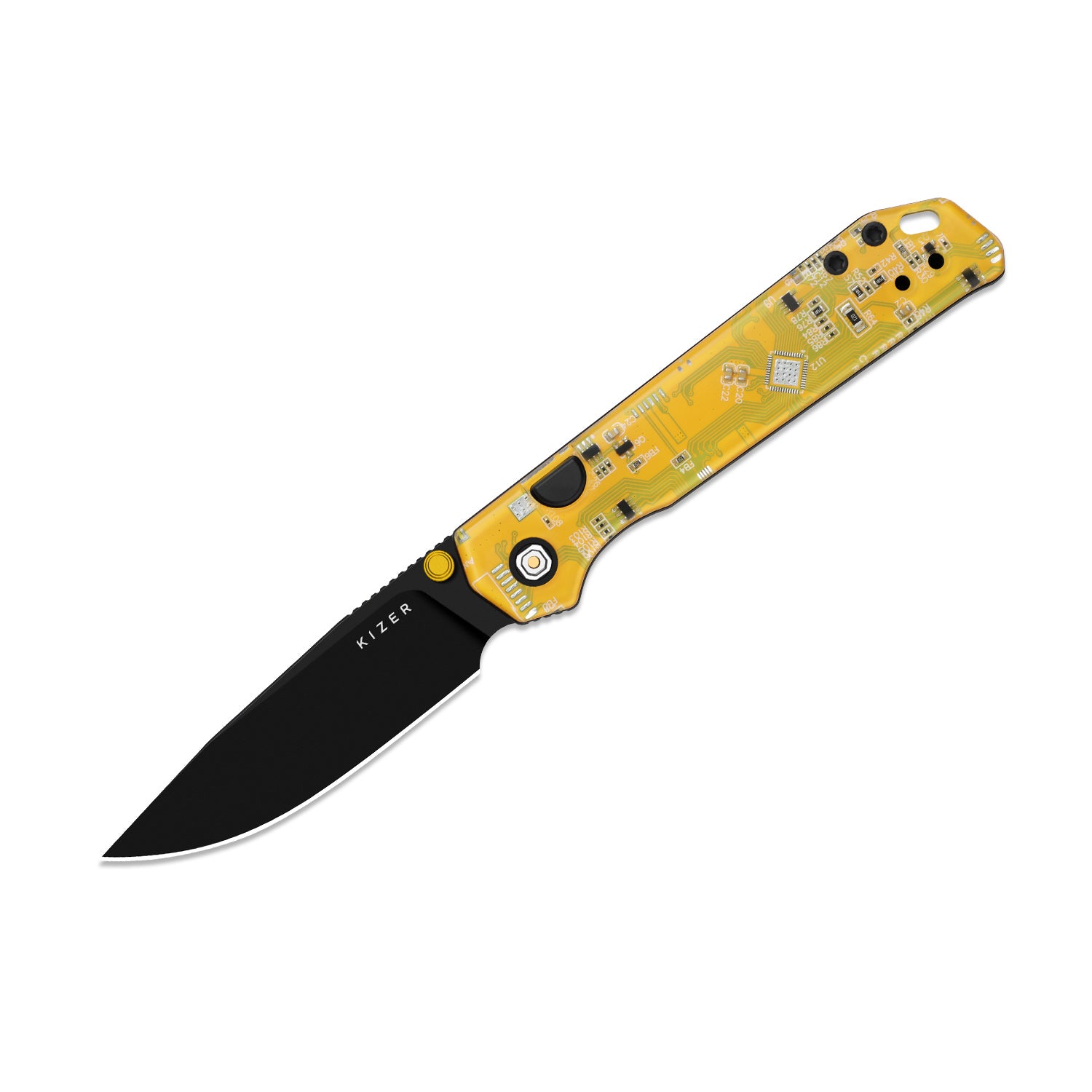 Begleiter PCB | Kizer Button Liner Lock™ | BD1N | Resin & PCB | Black PVD Coating | KizerV™ 3458.2BDA7
