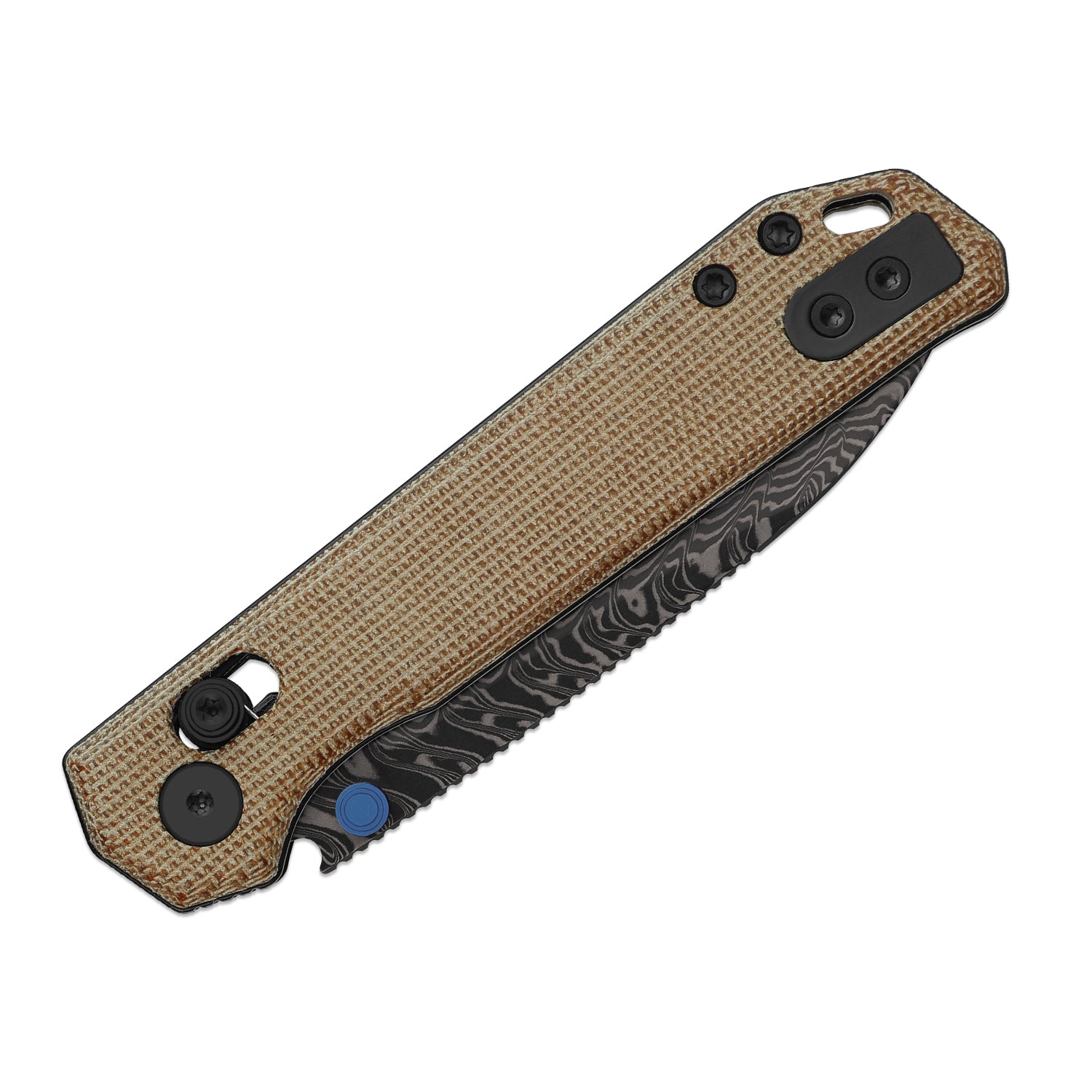 Begleiter 2.9 | Kizer Clutch Lock™ | Norplex UltreX™ Micarta | Damascus | KizerV™ 3458.2CDA2