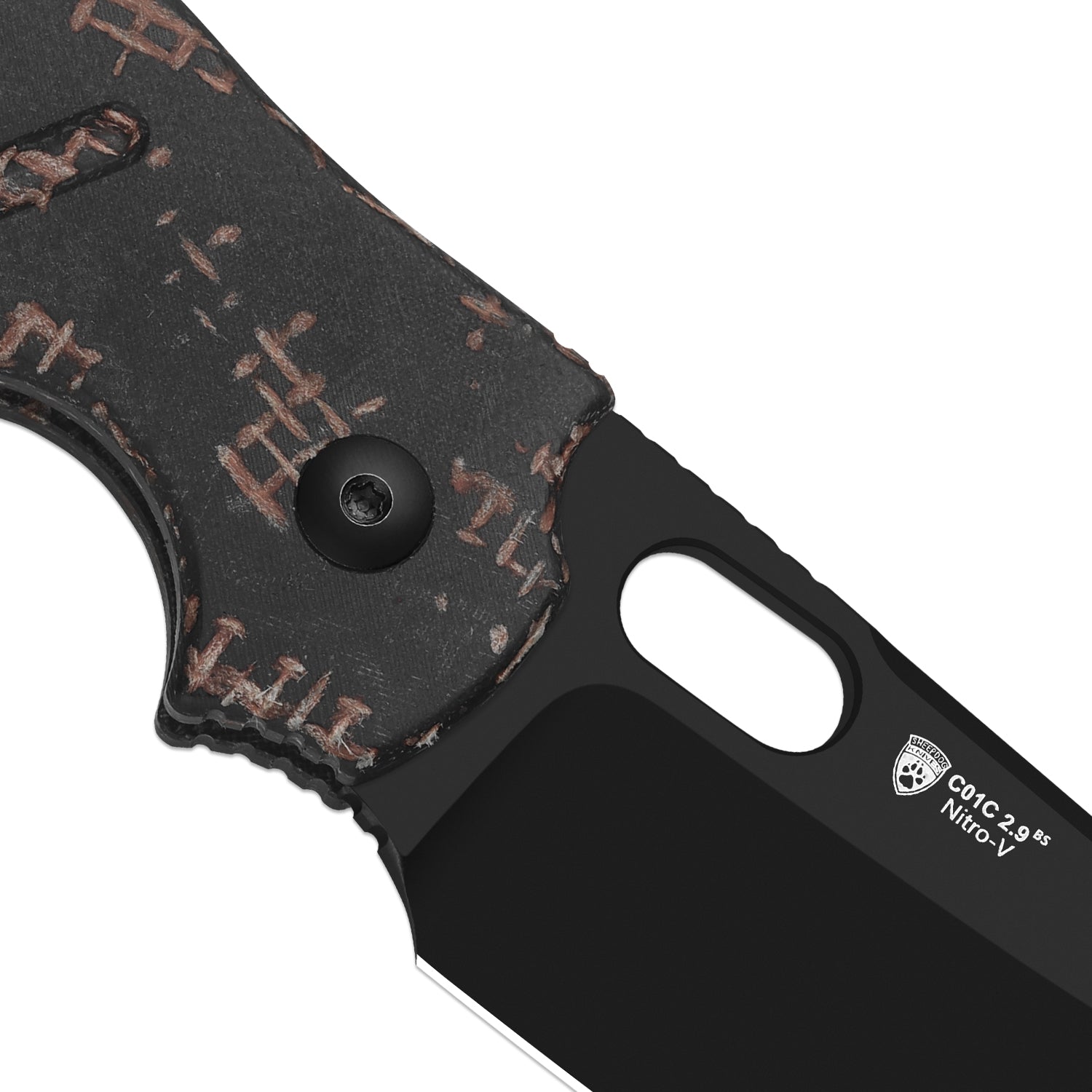 Sheepdog® C01C 2.9 BS | Current Micarta (Burgundy Burlap) | Kizer Button Liner Lock™ | Nitro-V  | KizerV™ 3488.29BSA4