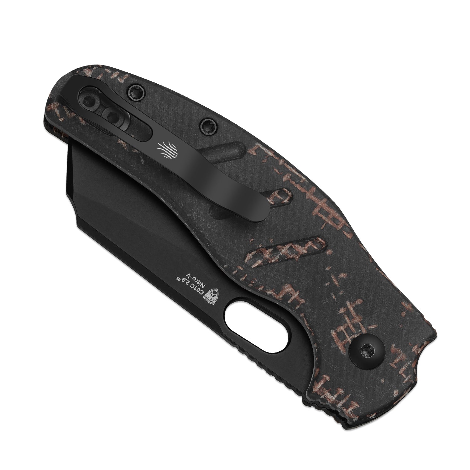 Sheepdog® C01C 2.9 BS | Current Micarta (Burgundy Burlap) | Kizer Button Liner Lock™ | Nitro-V  | KizerV™ 3488.29BSA4