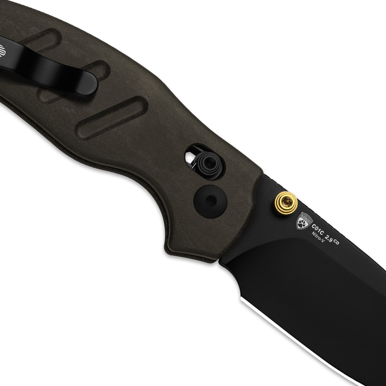 Sheepdog® C01C 2.9 CD | Kizer Clutch Lock™ | Richlite |  Nitro-V | PVD Coating | KizerV™ 3488.29CDA2