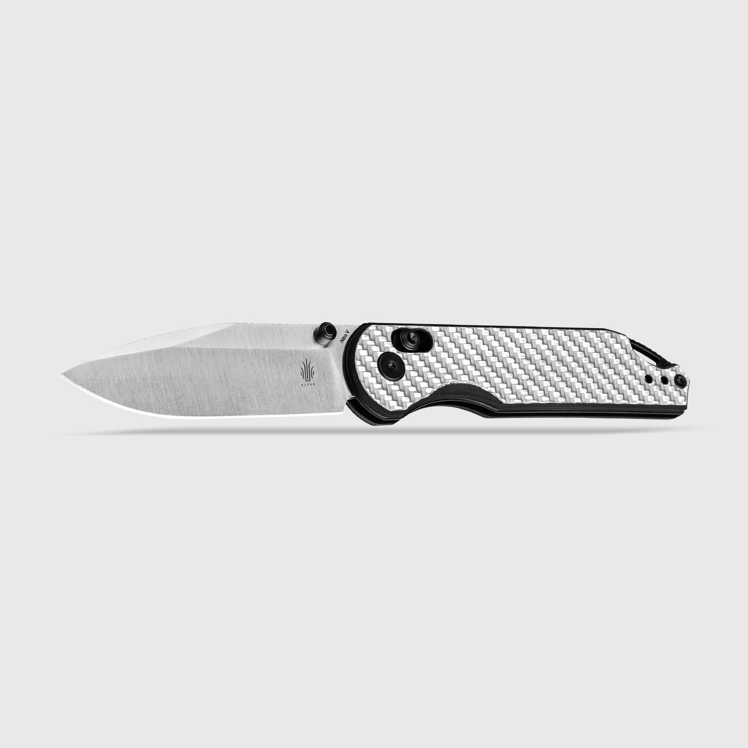 Assassin Nitro V Blade Silver&Black G10 Carbon Fiber Handle