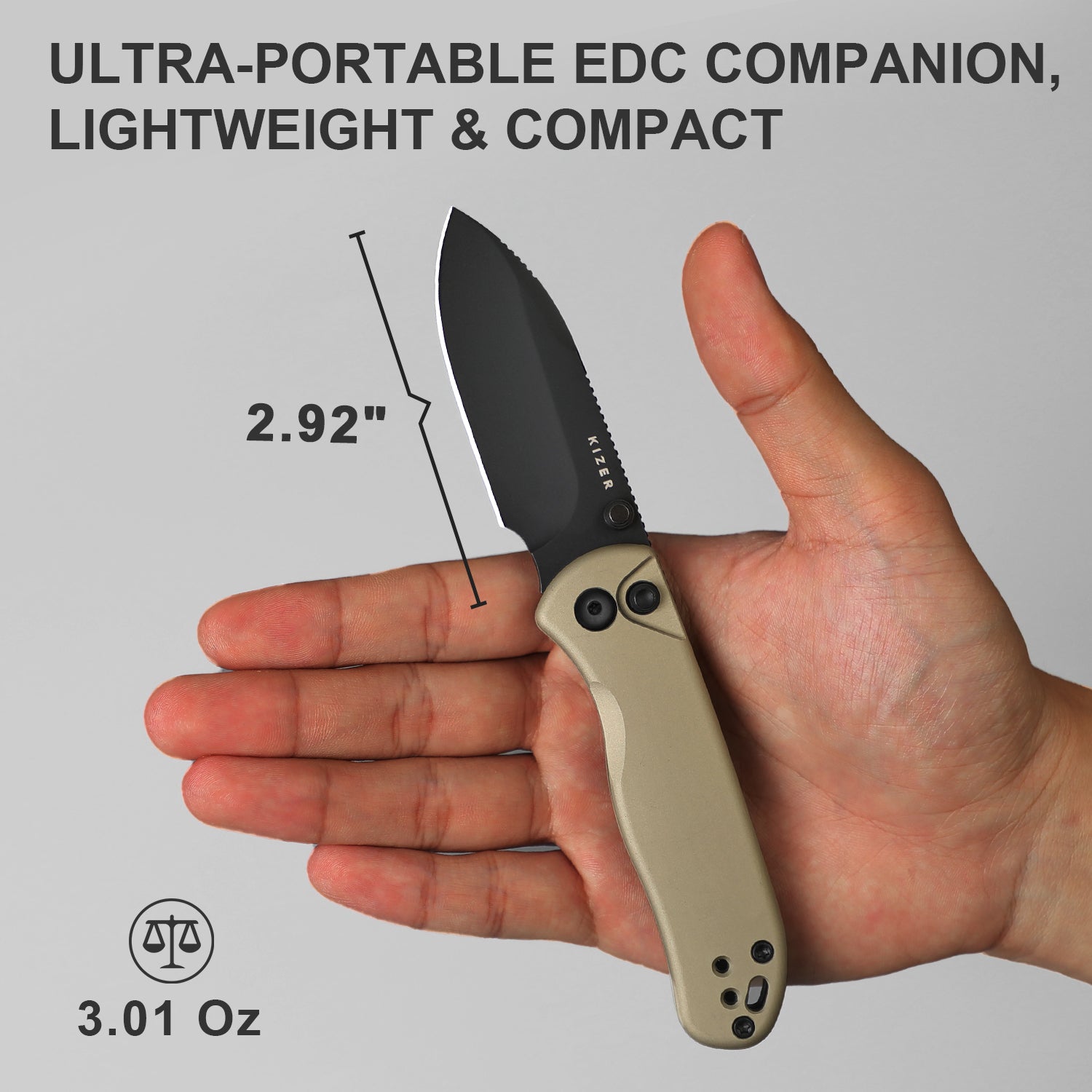 Drop Bear® 2 | Kizer Button Liner Lock™ | Nitro-V | Aluminum | KizerV™ 3619.2CD1