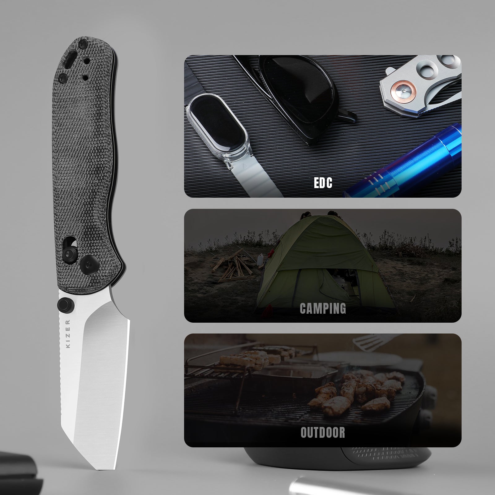 Drop Bear® 2 | Kizer Clutch Lock™ | Nitro-V | Micarta | KizerV™ 3619.2KS1