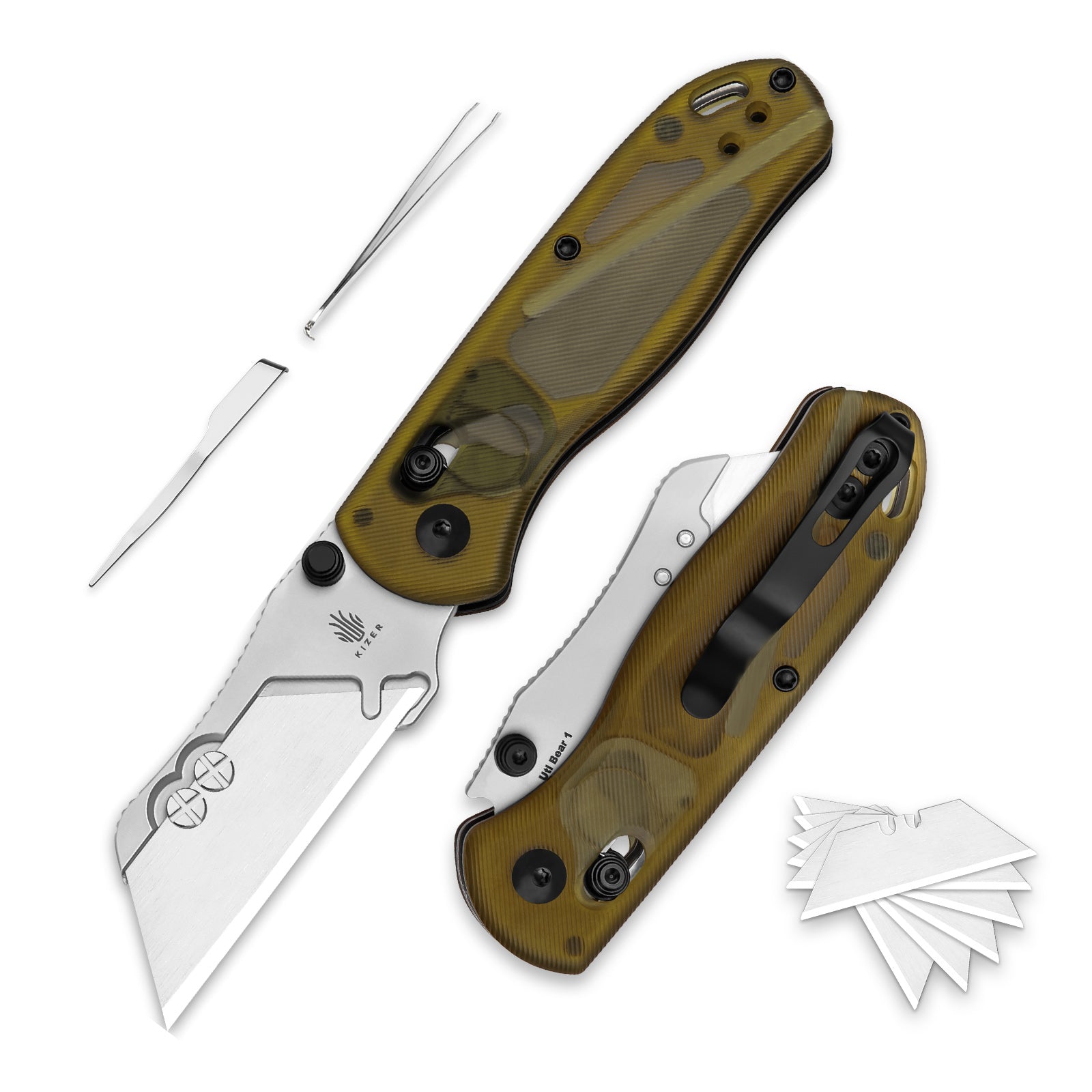 Drop Bear® Utility | Kizer Clutch Lock™ | Uti BEAR 1 | SK5 & 50Cr15MoV | PEI | KizerV™ 3619JA4