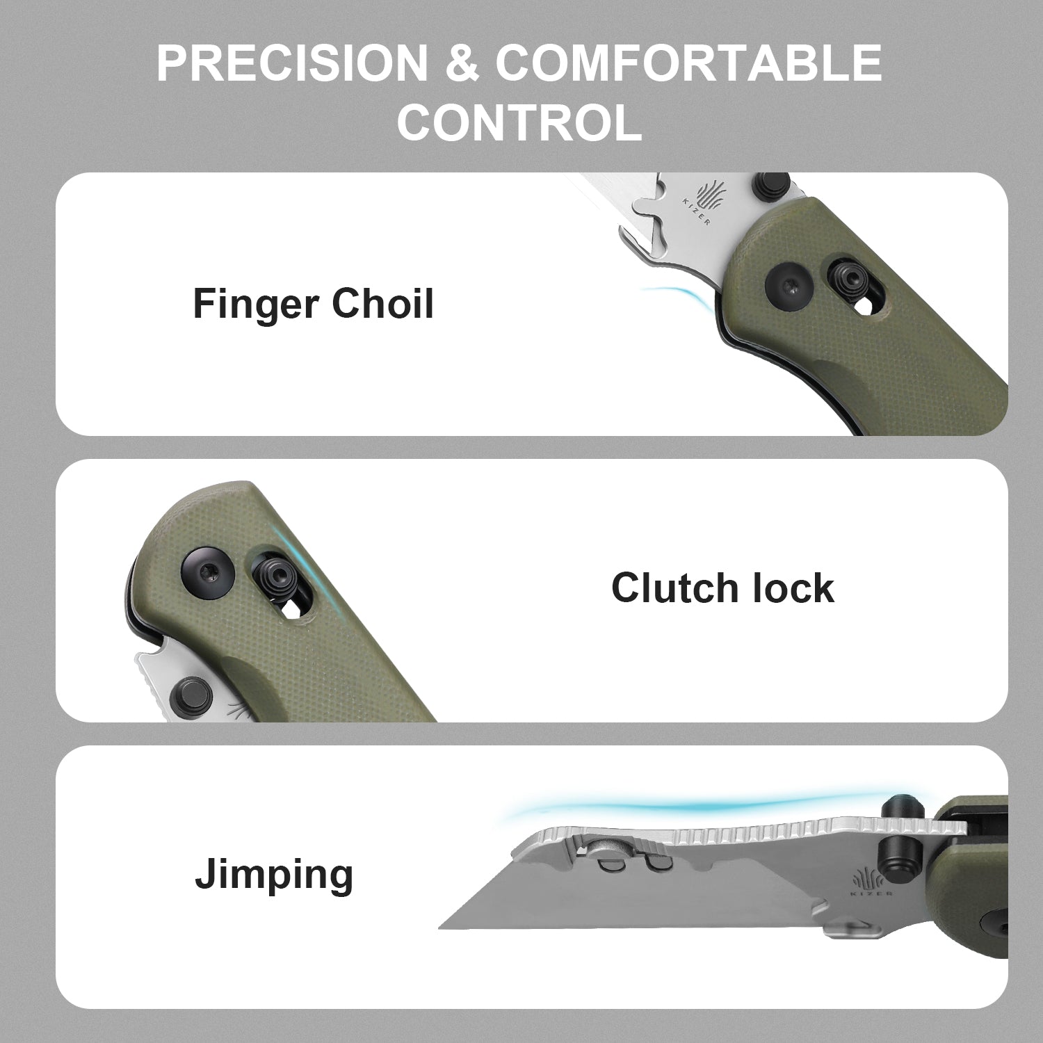 Drop Bear® Utility | Kizer Clutch Lock™ | Uti BEAR 2 | SK5 & 50Cr15MoV | G10 | KizerV™ 3619JA6