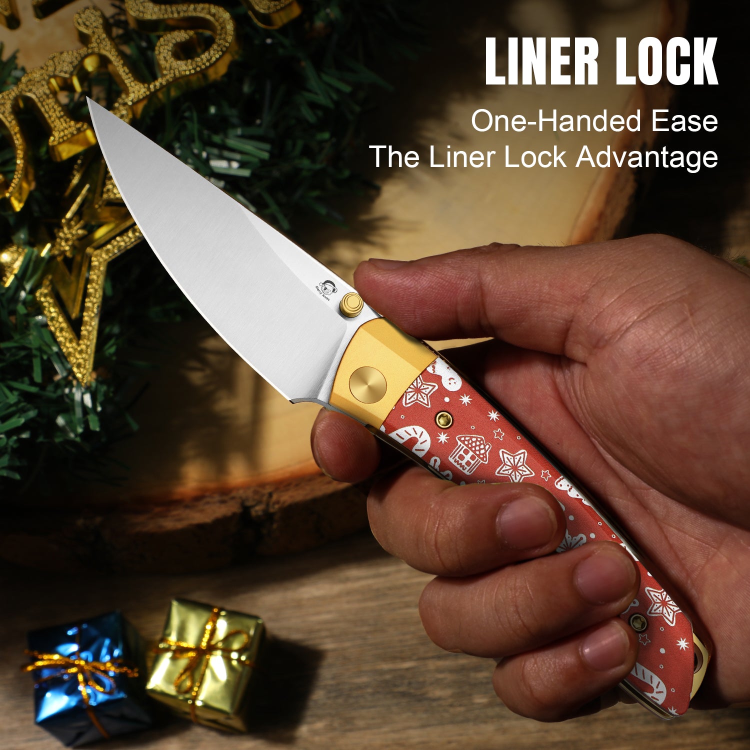 Christmas | Mini MoMo | Nitro-V | Aluminum &  Micarta | KizerV™ 3663MC1 | Limited